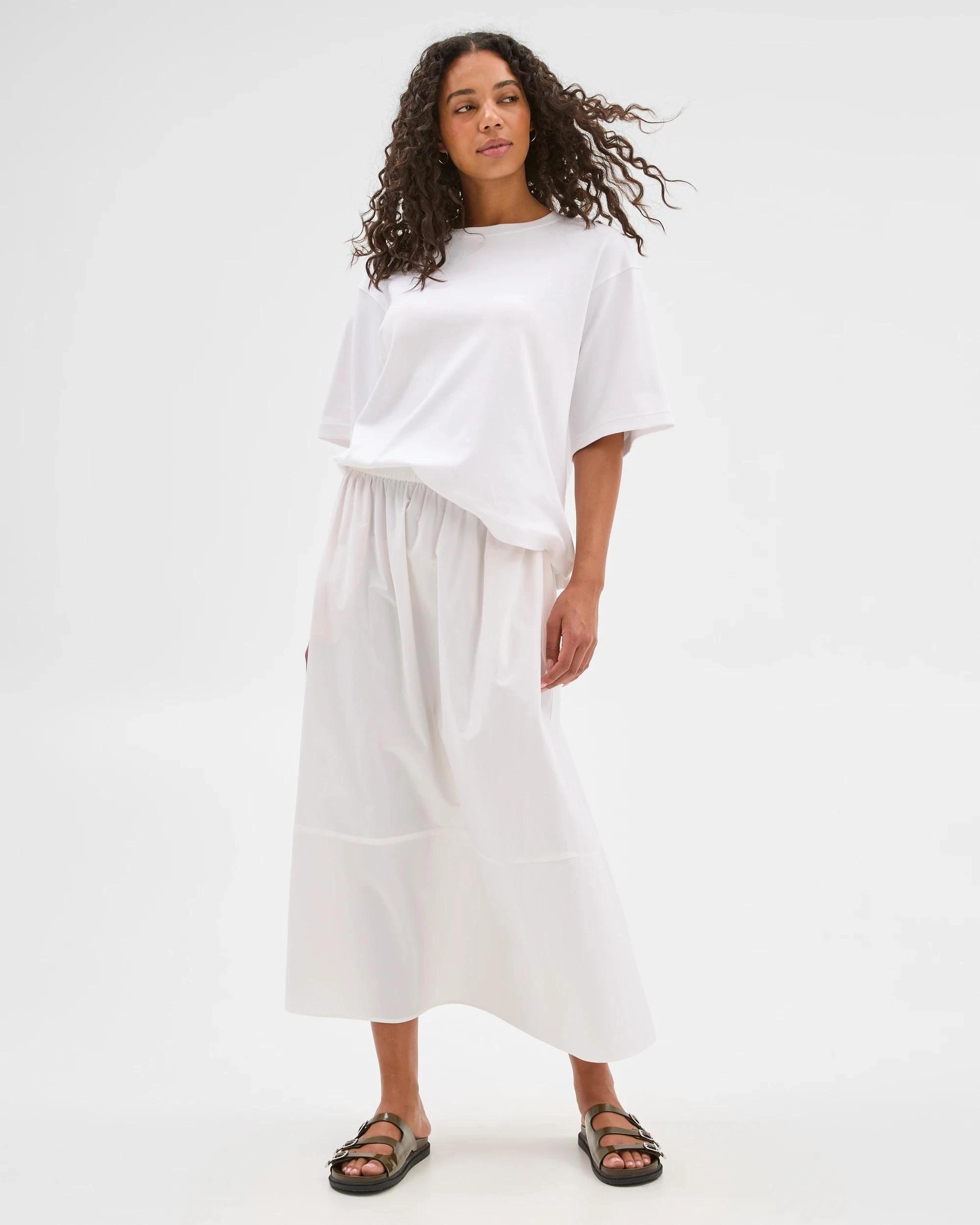 2 Target Australian Cotton Poplin Cocoon Skirt WHITE, 2 of 6