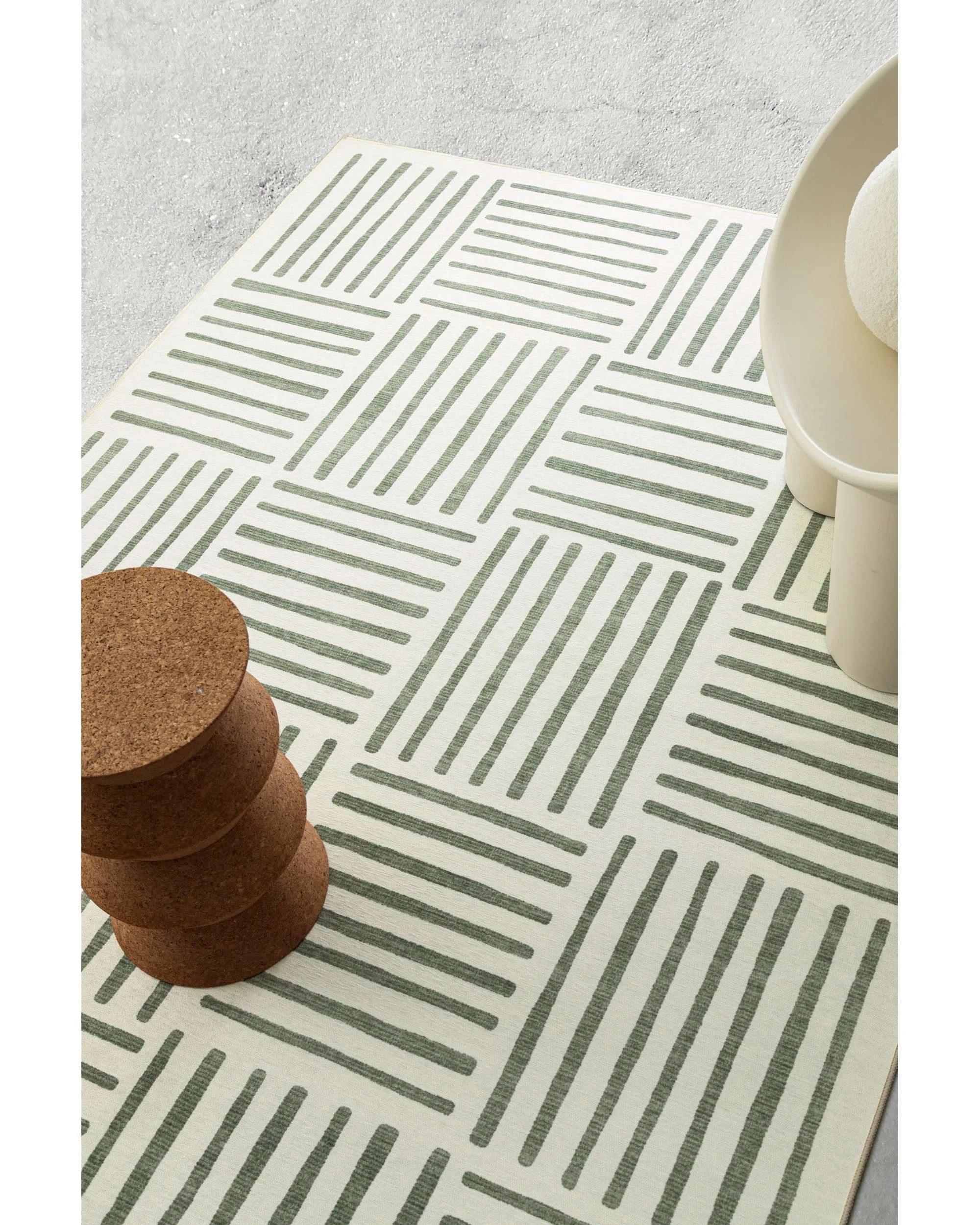 3 Loopsie Talamook Matchstick Indoor Outdoor Washable Rug-330cm x 240cm - Green, 3 of 8