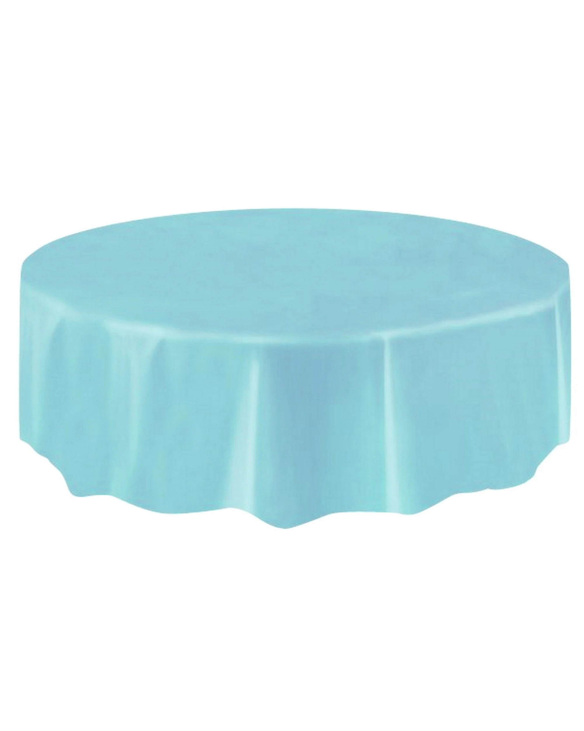 2 Unique Powder Blue Round Plastic Tablecloth - Blue, 2 of 3