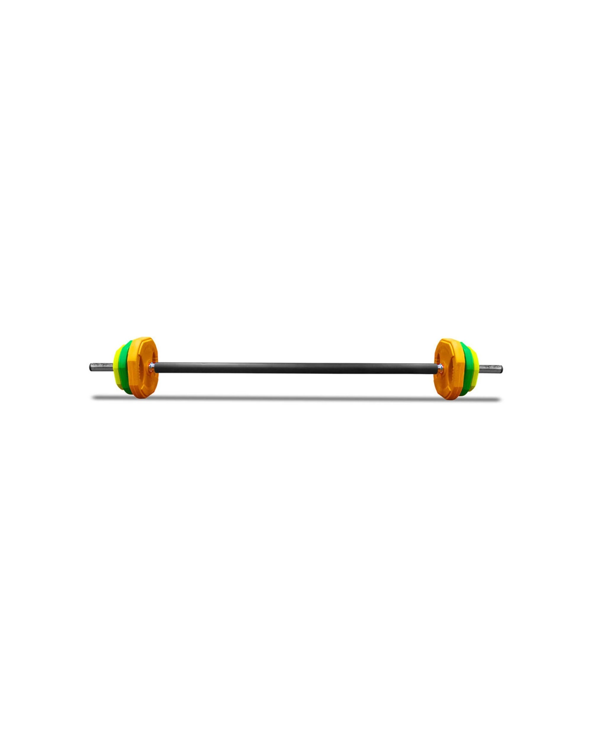 2 BODYWORX Vinyl Plates Barbell Pump Kit 20kg Home Gym 140cm Chrome Bar Foam Grips - Multi, 2 of 8