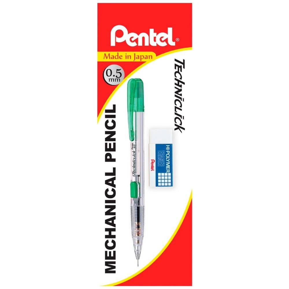 1 Pentel Techniclick Mechanical Pencil 0.5mm Green, 1 of 2