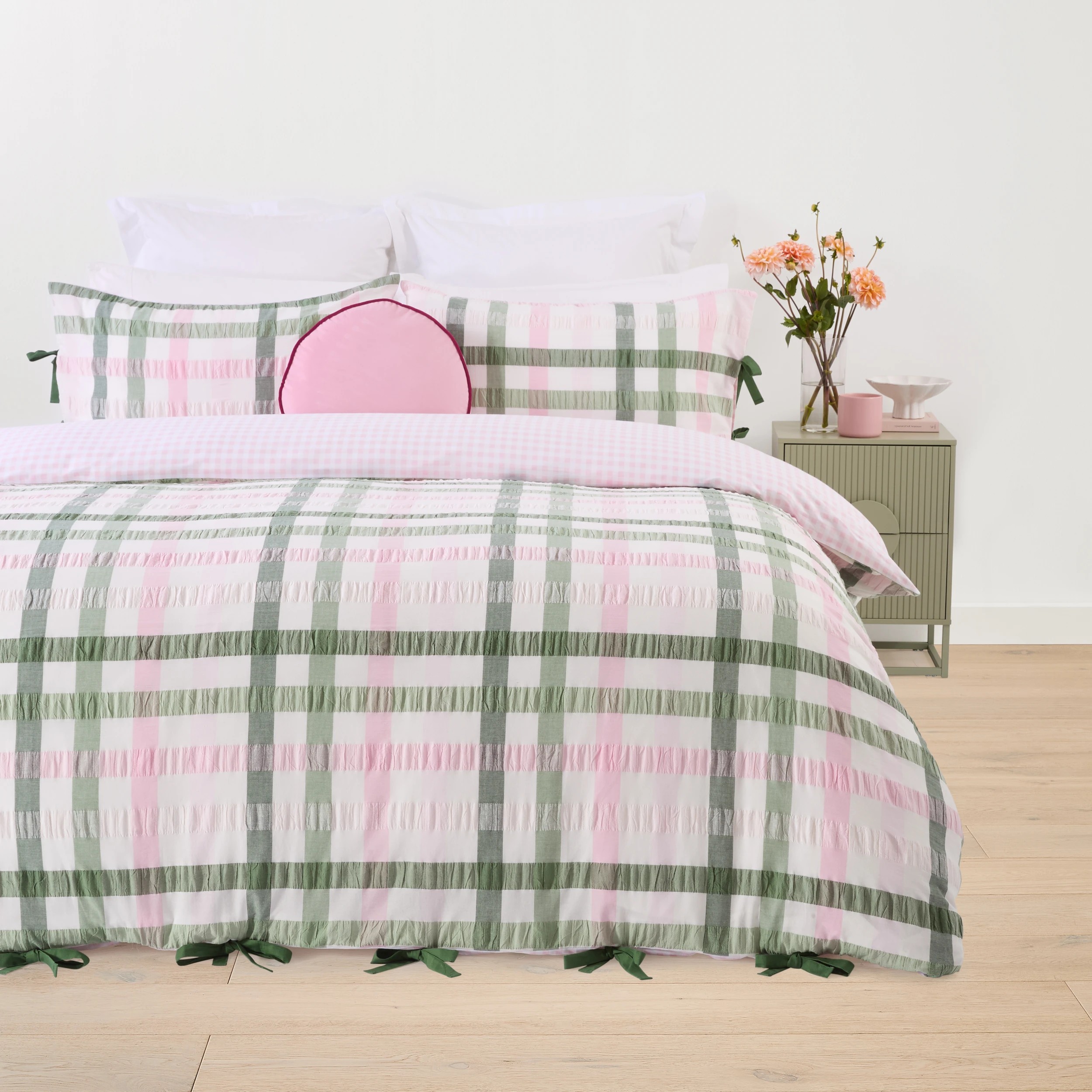 1 Cotton Quilt Cover Set - Queen Bed, Olive, 1 of 9