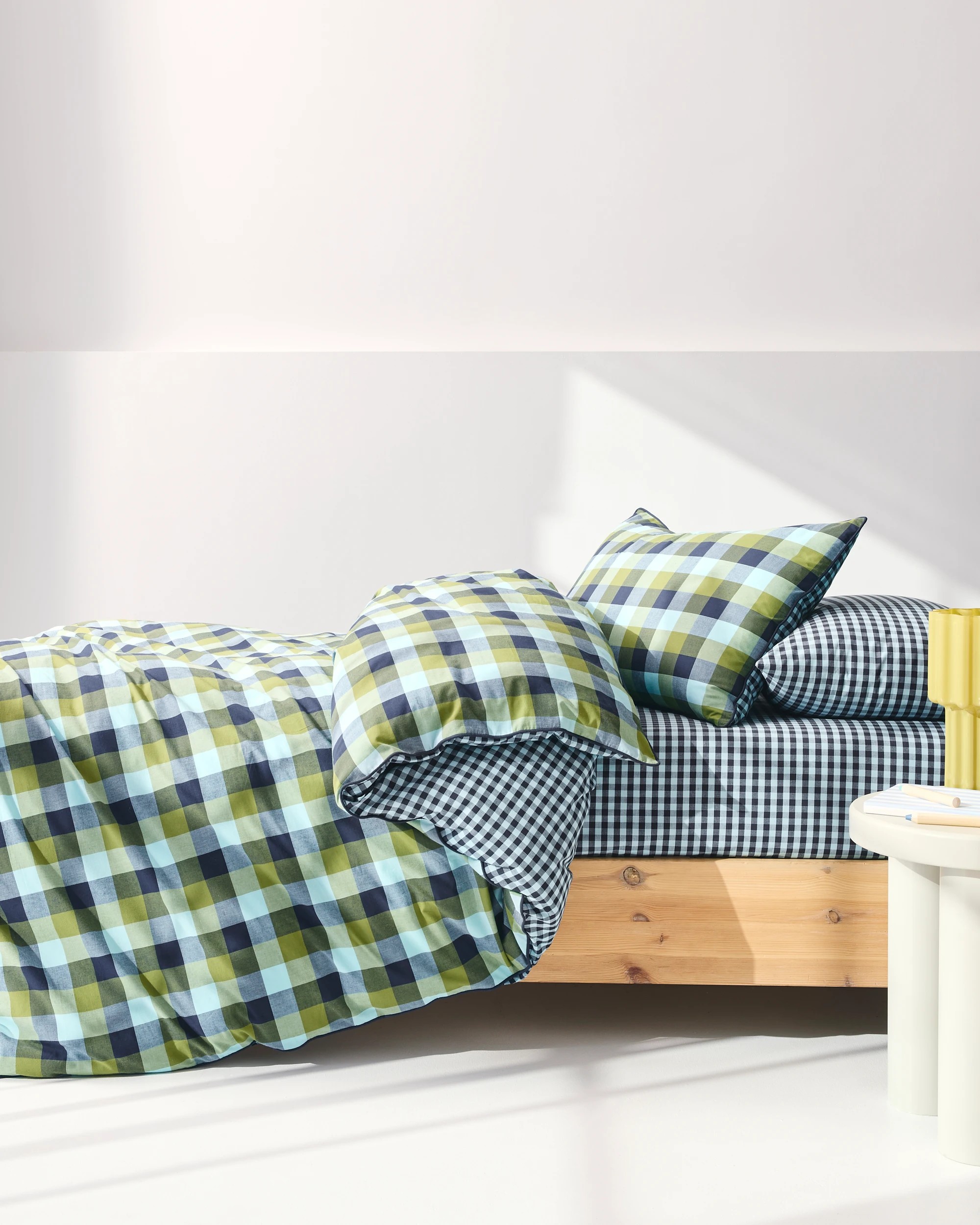 2 Target Grayson Gingham Cotton Ruffle Quilt Cover Set - Double Bed - Blue, 2 of 10