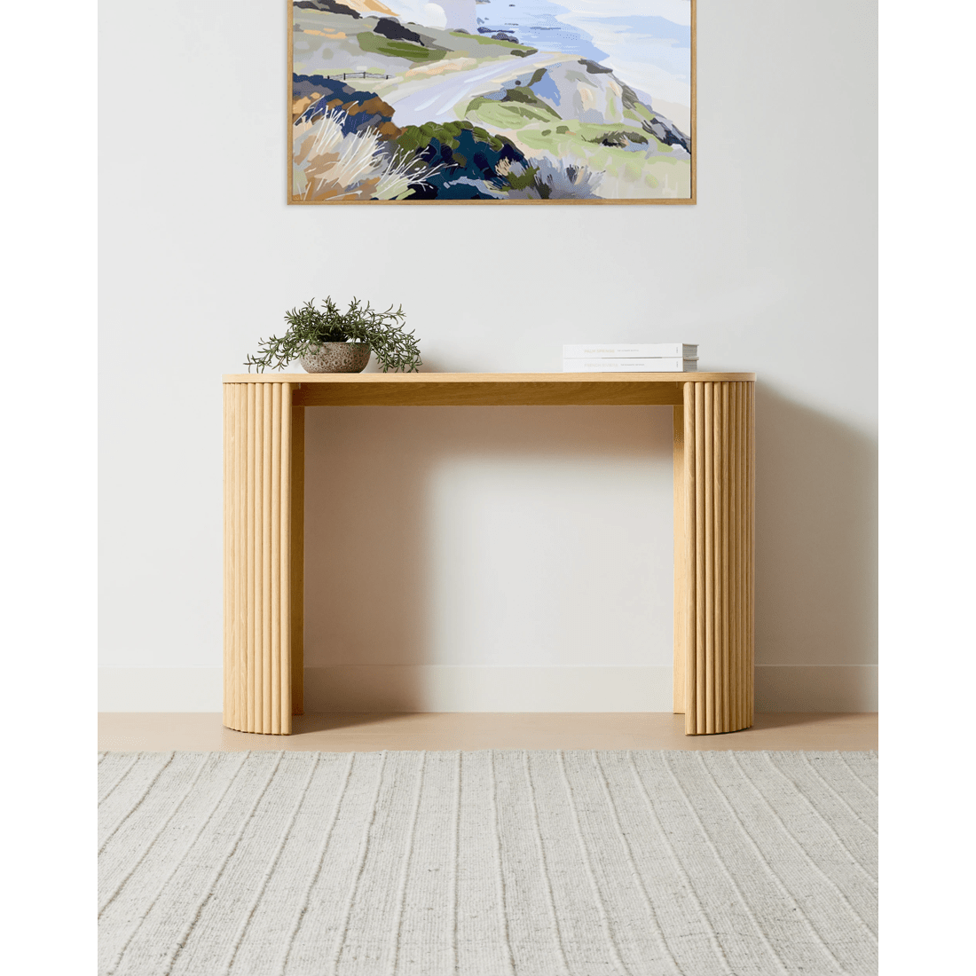 1 Ribbed Console Table, 1 of 8