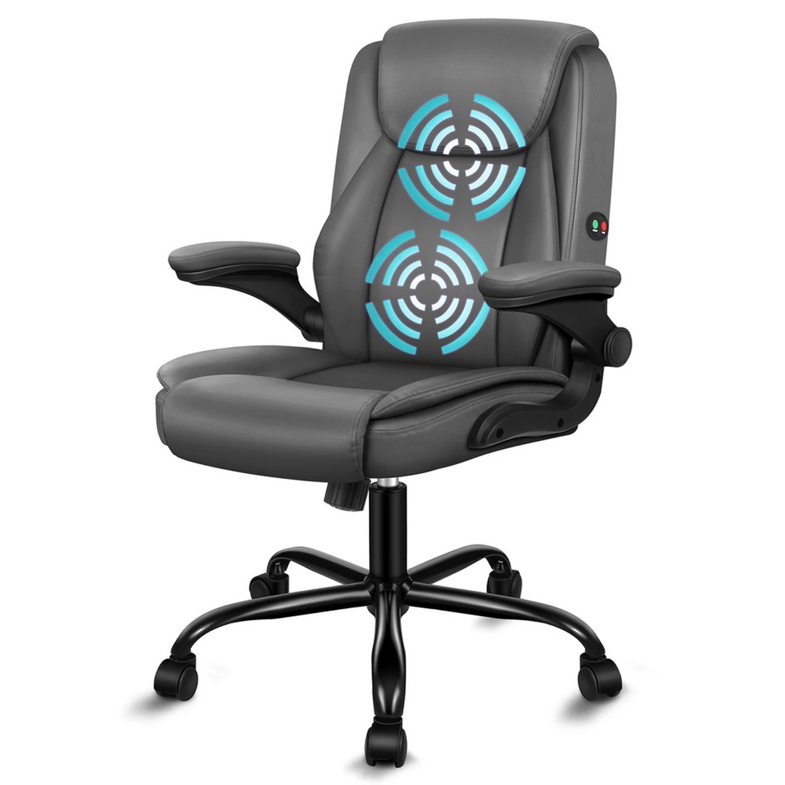 1 Alfordson Massage Office Chair Executive Computer Gaming Seat PU Leather - Grey, 1 of 10