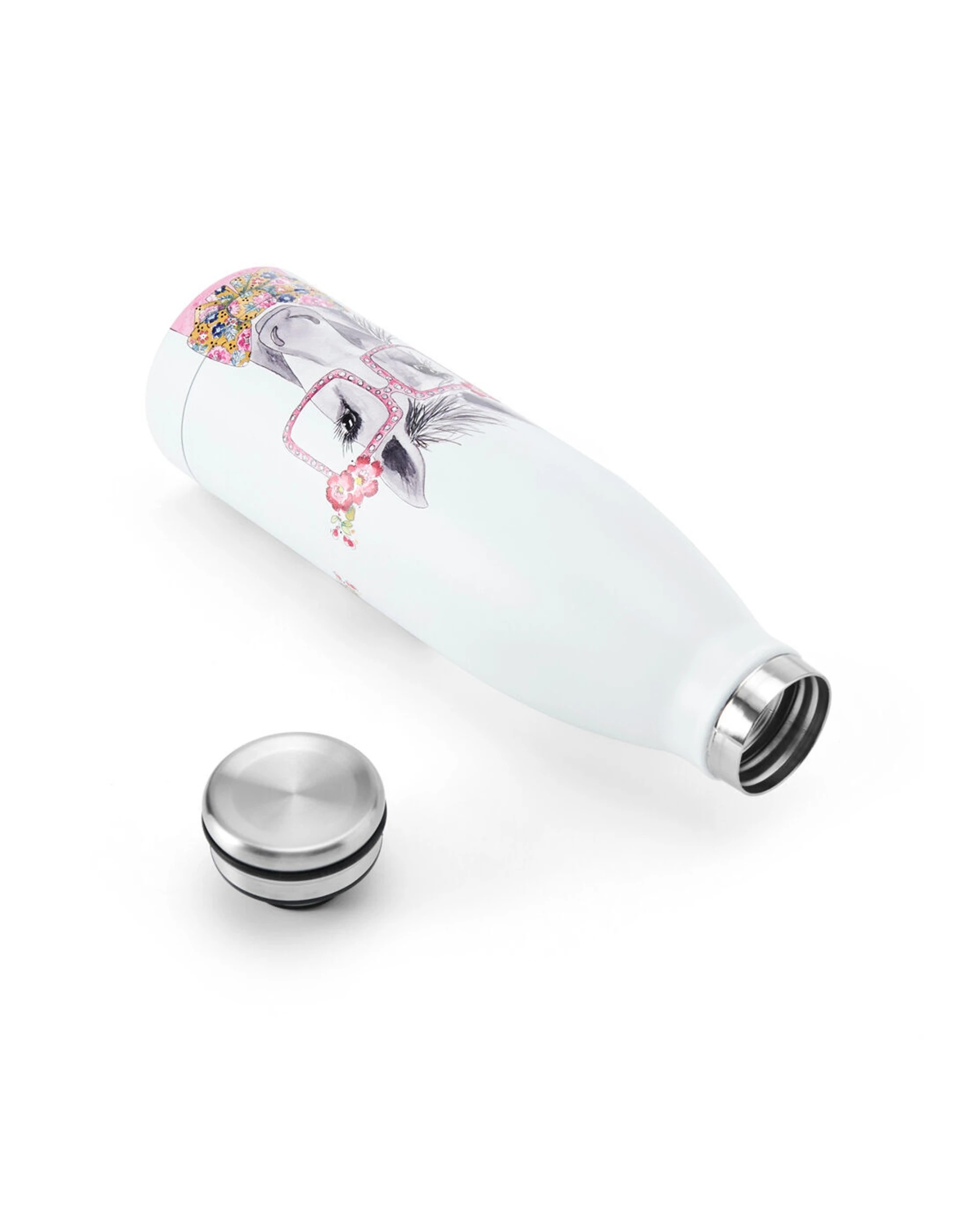 5 Mikasa 2PK Horse Themed Sleeved Insulated Water Bottle Vacuum Insulated 500mL - White, 5 of 5