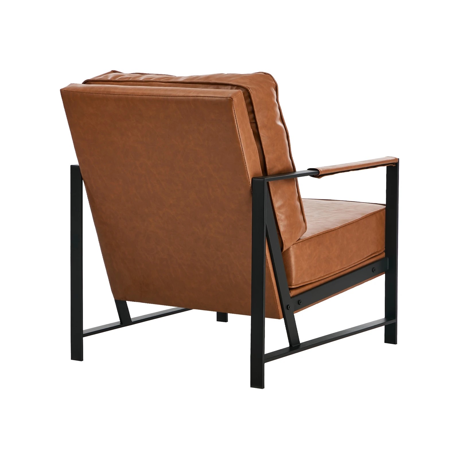 8 Oikiture Lounge Armchair Sofa Chair Faux Leather Accent Armchairs - Brown, 8 of 10