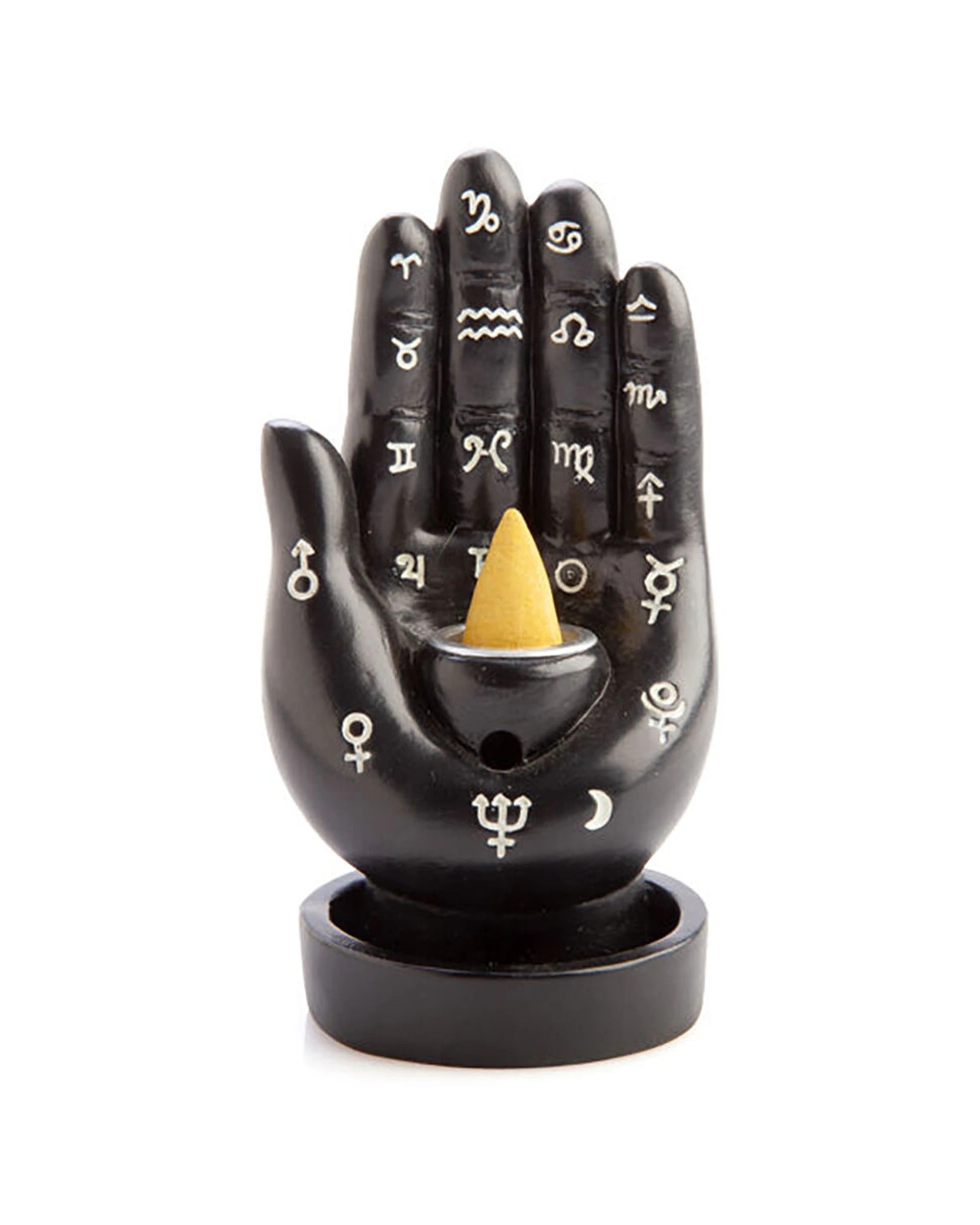 1 MDI Backflow Burner Hamsa Hand Incense Burner - Black, 1 of 6