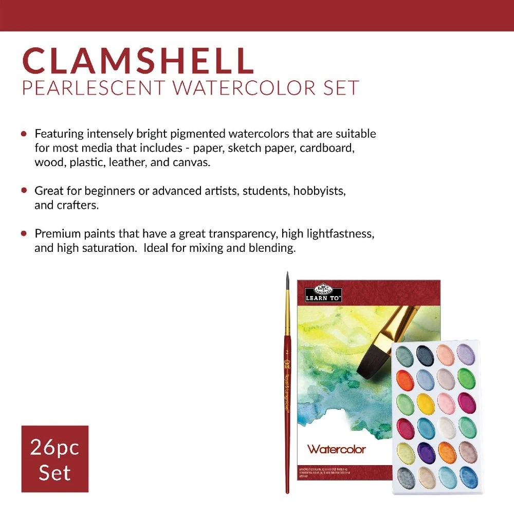 6 Royal & Langnickel Pearlescent Watercolour Art Set 26 Piece, 6 of 6