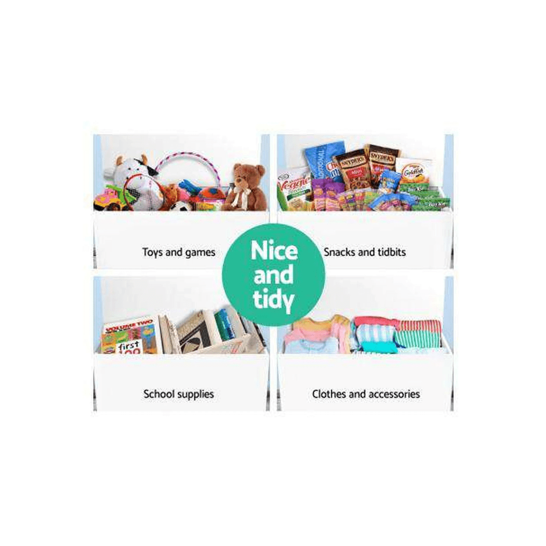 6 Artiss Keezi Kids Toy Storage Chest — White, 92 x 40 x 40 cm, Safety Hinges &amp; Floor Protectors - White, 6 of 7