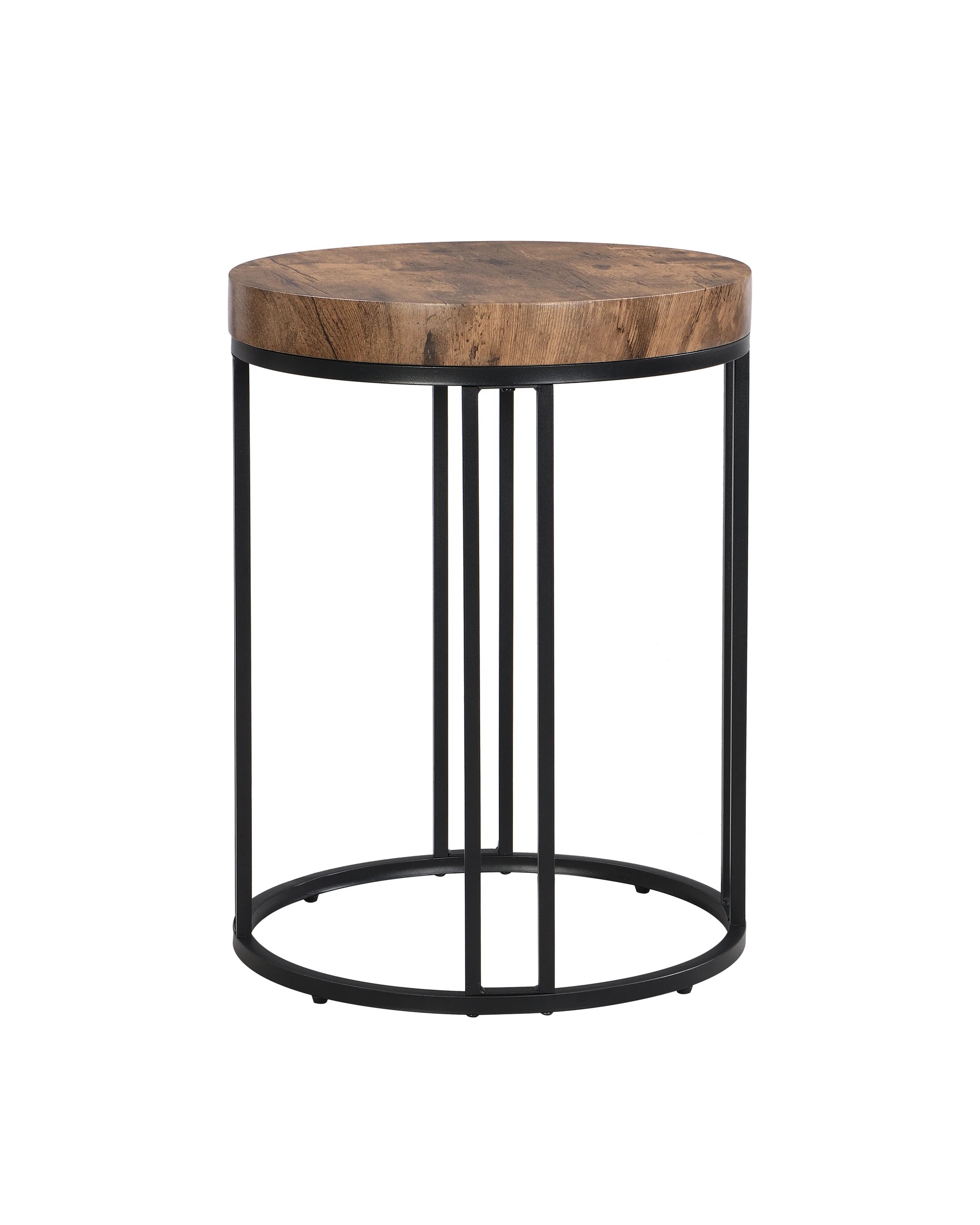 5 IHOMDEC Round Side Table MDF Top with Metal Frame  Set of 2, 5 of 5