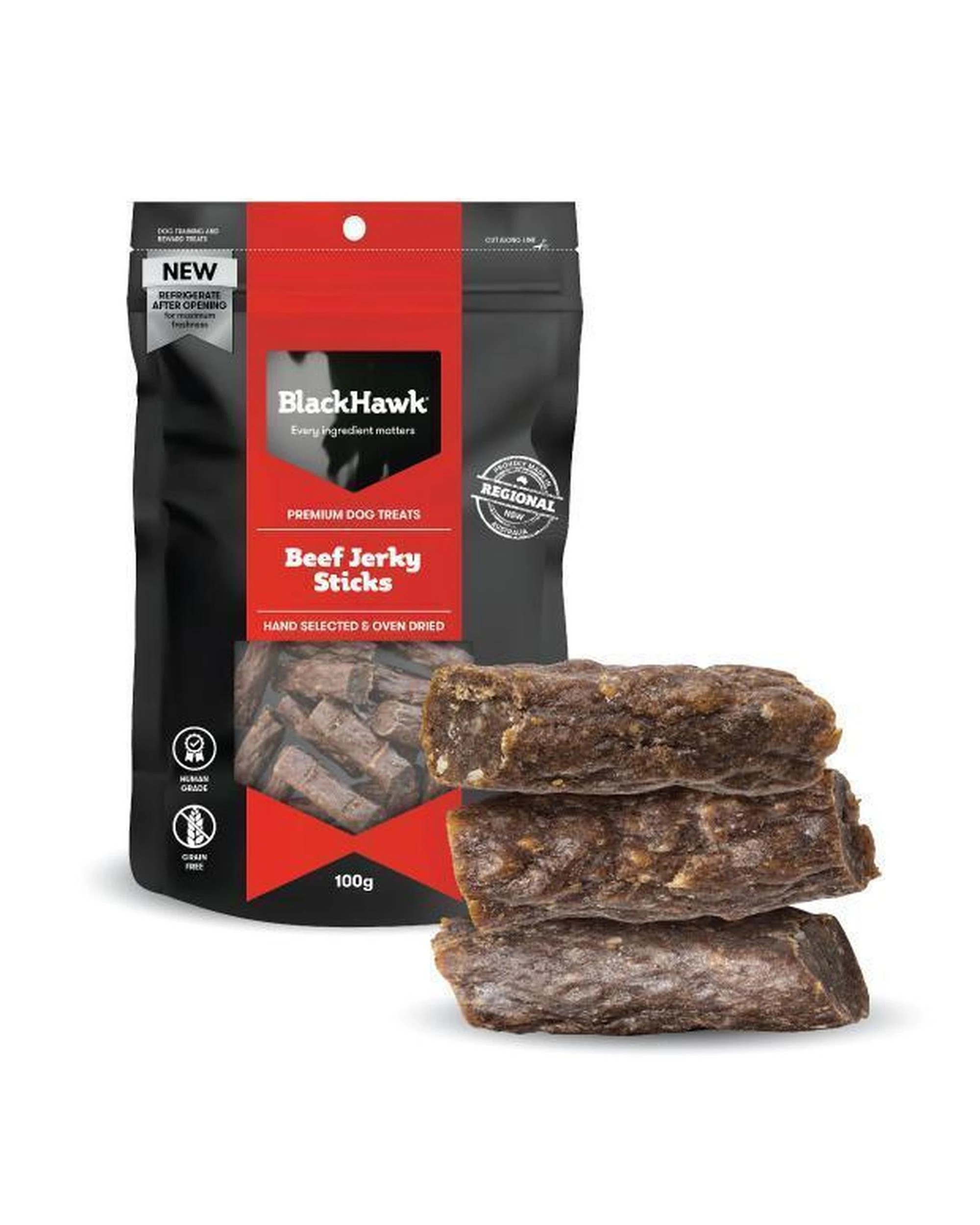 3 Black Hawk Beef Jerky Sticks Natural Dog Treats 100g, 3 of 4