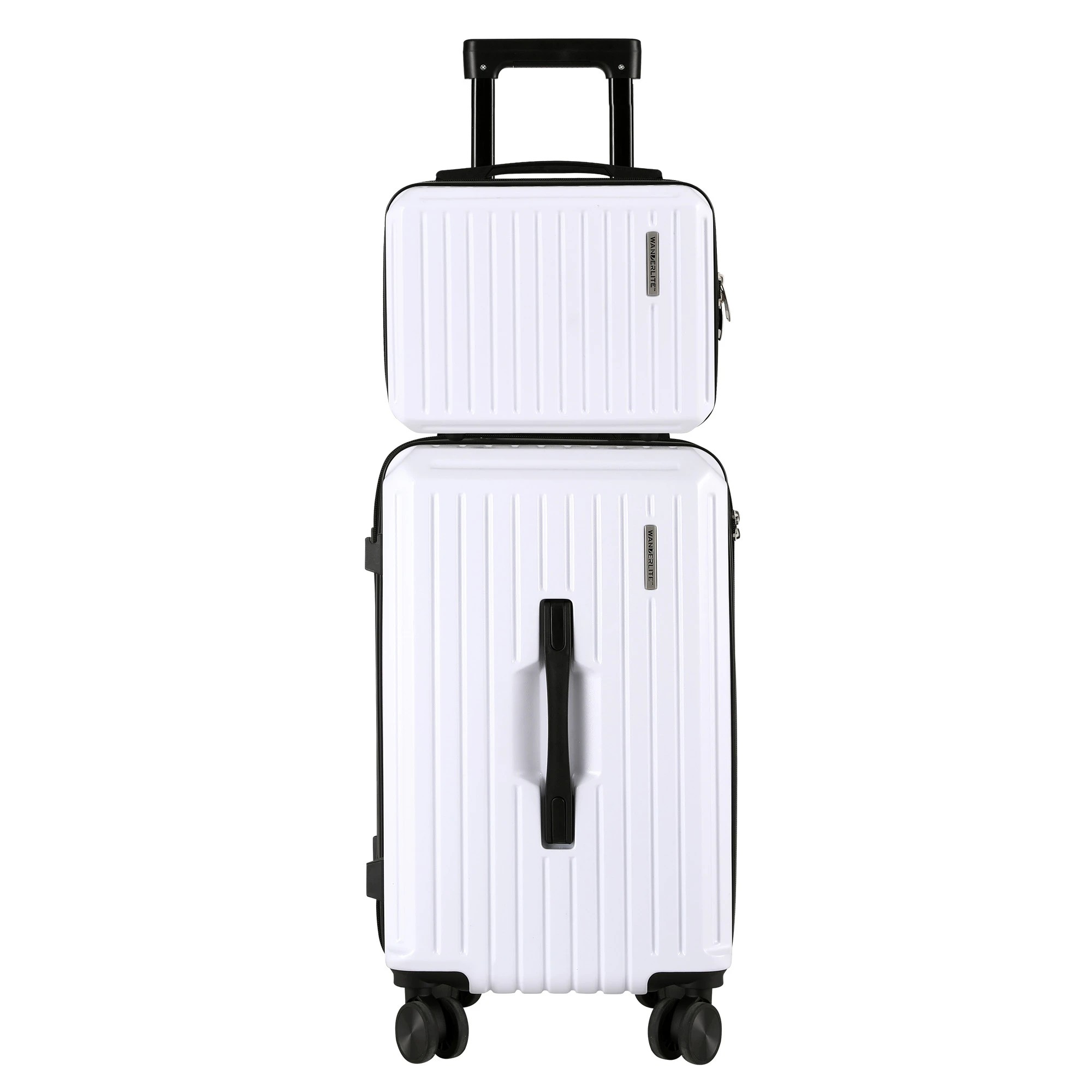 2 Wanderlite 2pcs Trunk Luggage Suitcase Travel Carry On TSA Lock 12" 20" - White, 2 of 8