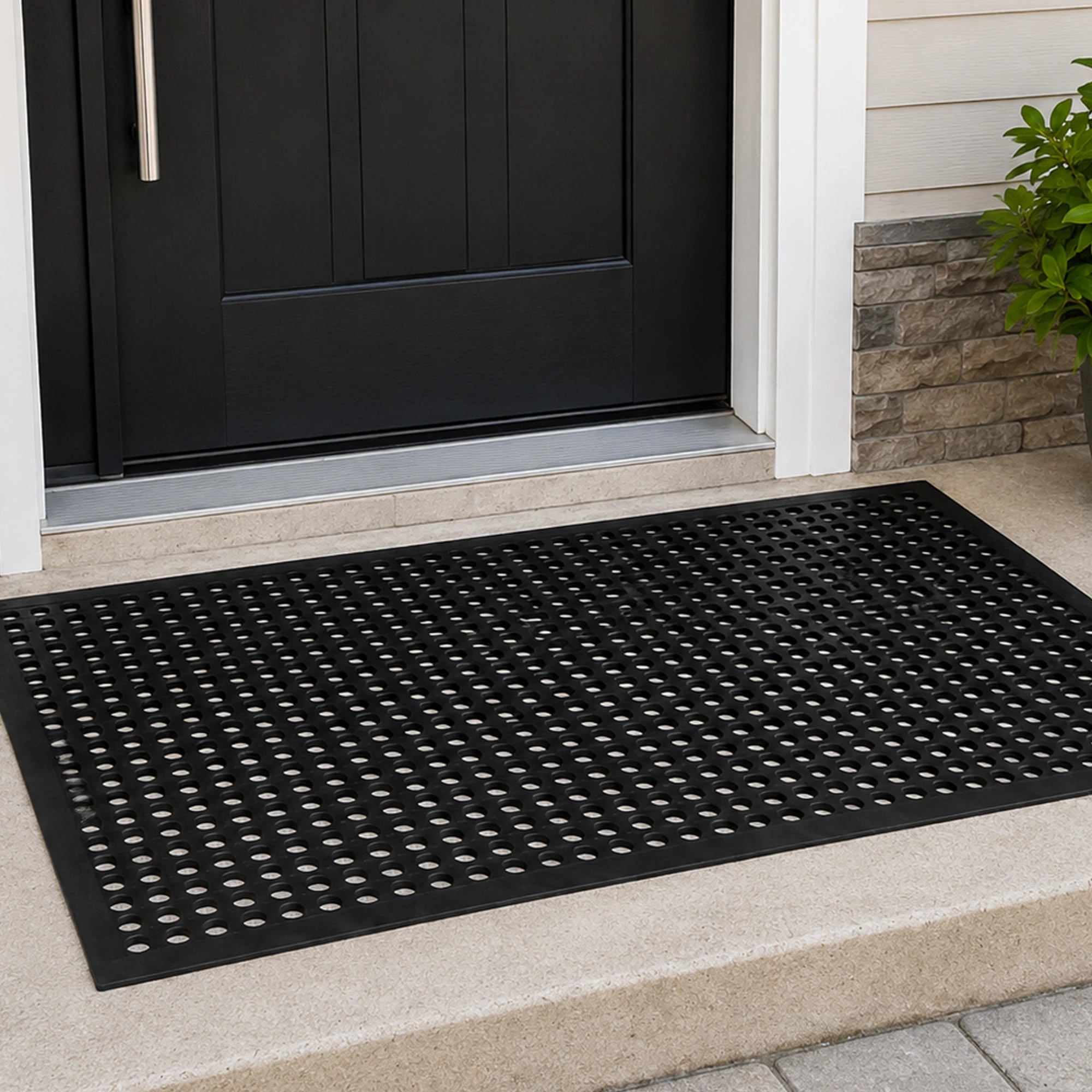 8 Marlow Anti Fatigue Mat Non Slip for Rubber Floor Draining Entry Door,Black, 8 of 8