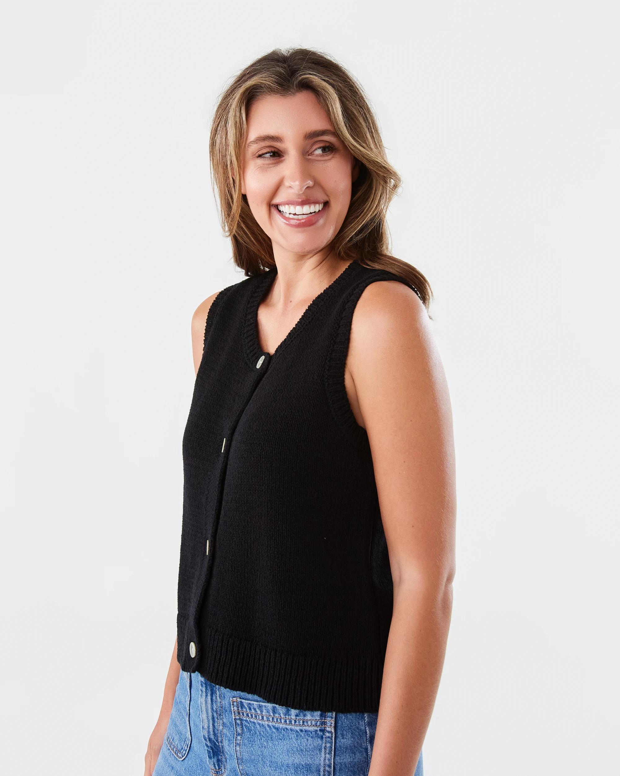 2 Button Up Vest Black, 2 of 6