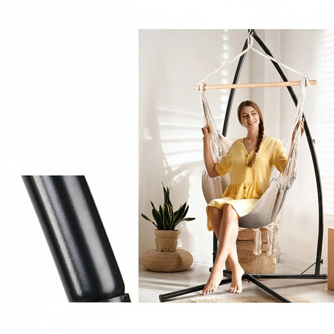 3 Gardeon Hammock Chair Outdoor Camping Hanging with Steel Stand - Multi, 3 of 5