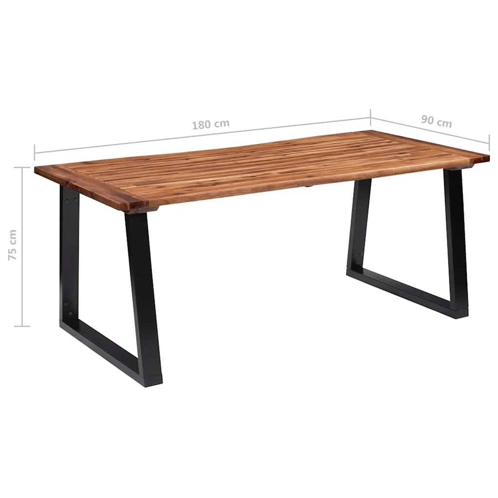 7 Vidaxl Dining Table Solid Acacia Wood - Brown, 7 of 7