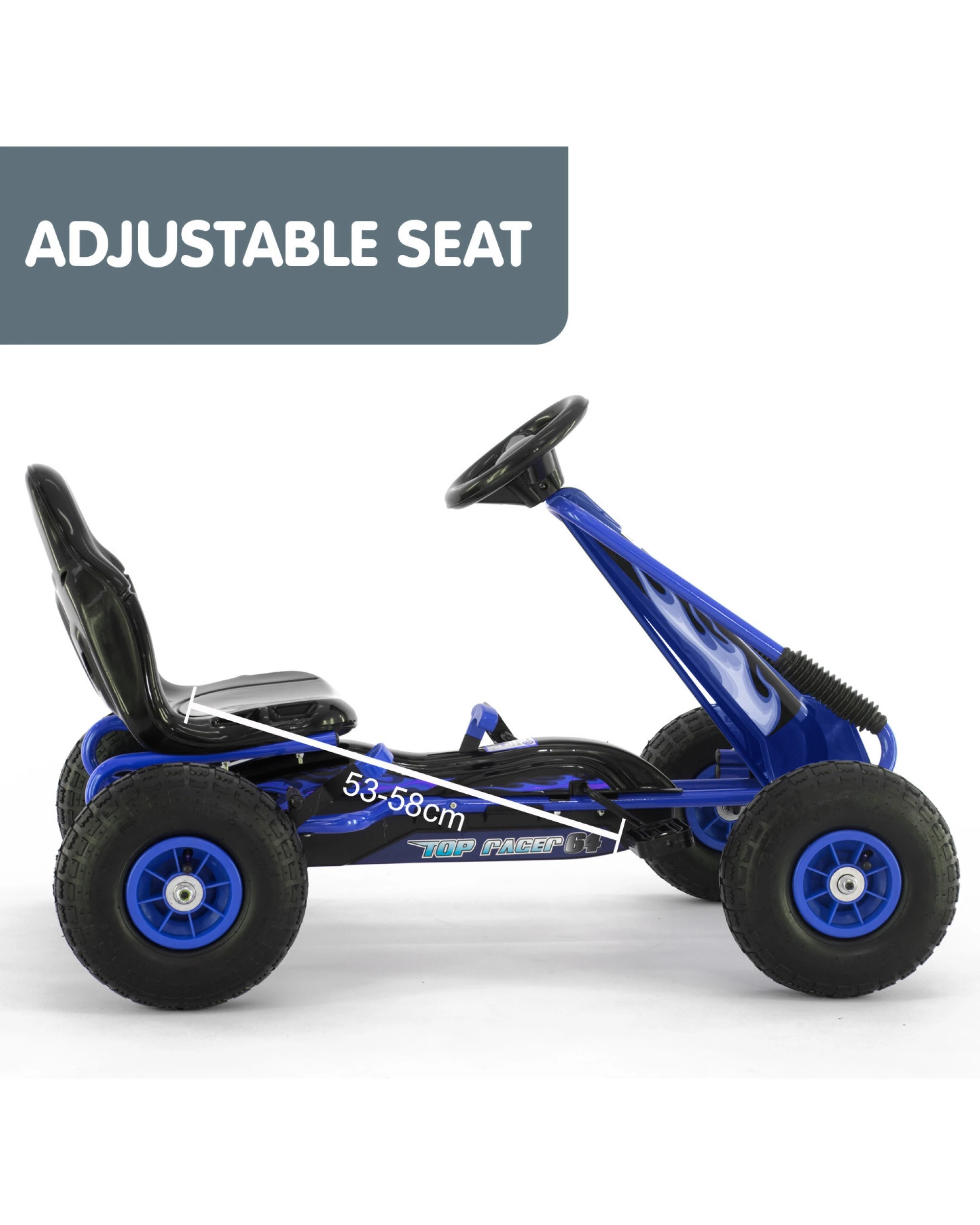 4 Kahuna G95 Kids Ride On Pedal Go Kart - Blue, 4 of 10