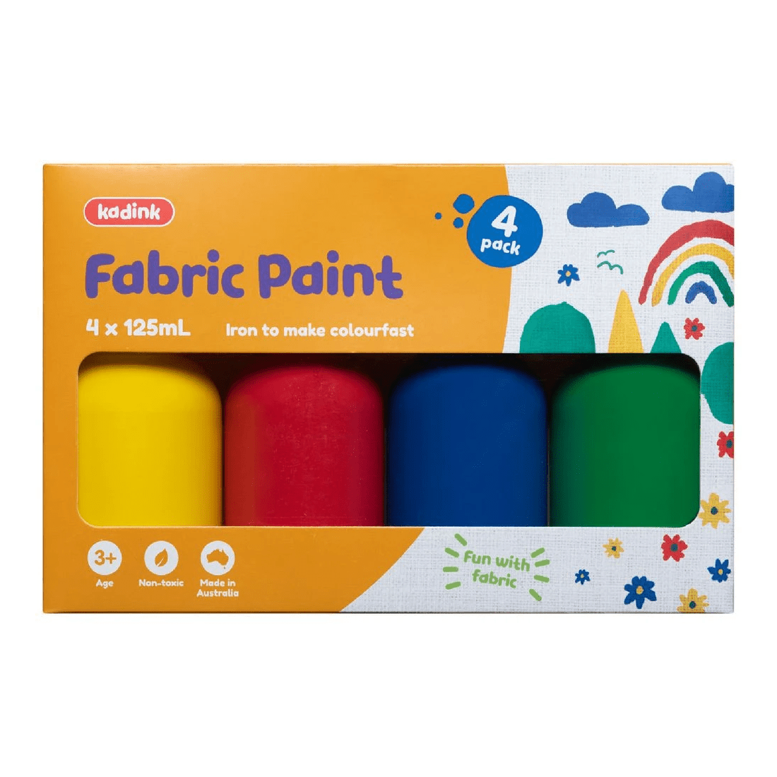 1 Kadink Fabric Paint Primary 125mL x 4 Pack, 1 of 3