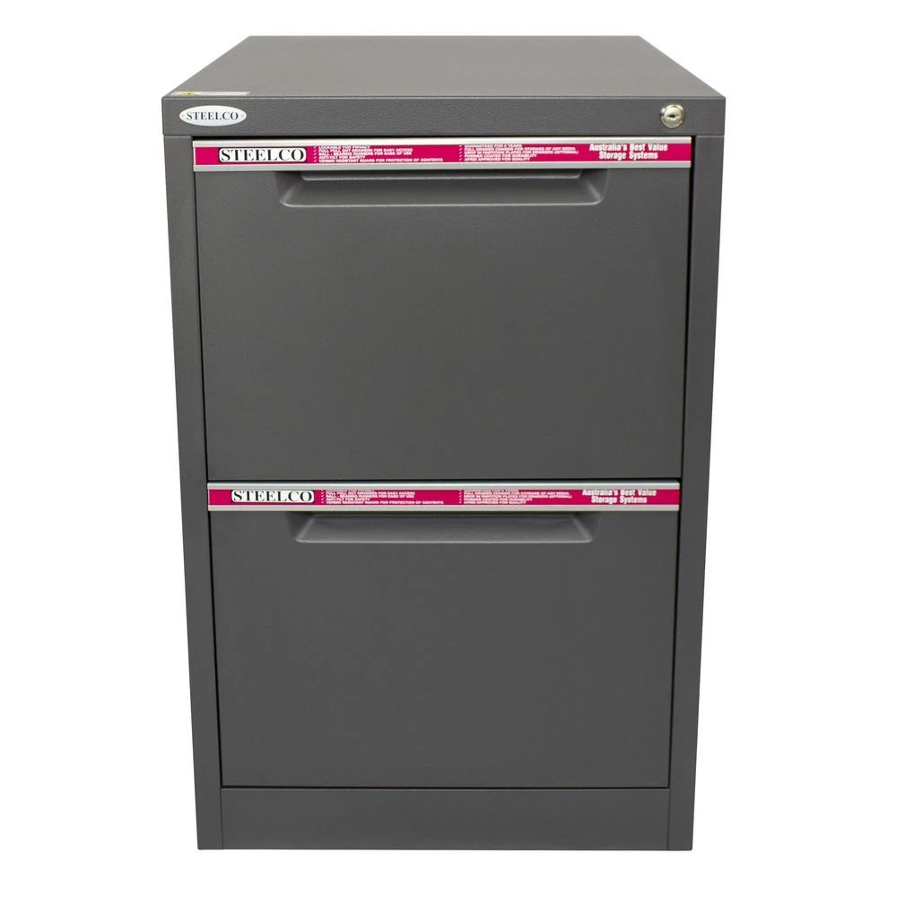 2 Steelco 2 Drawer Filing Cabinet Graphite Ripple Cabinets Filing Drawer Cabinets, 2 of 5