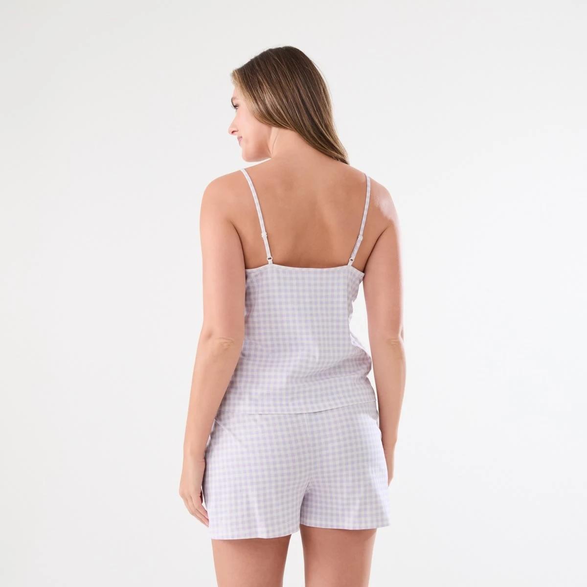 3 Cami and Shorts Pyjama Set LAVENDER GINGHAM LILY LAVENDER, 3 of 6