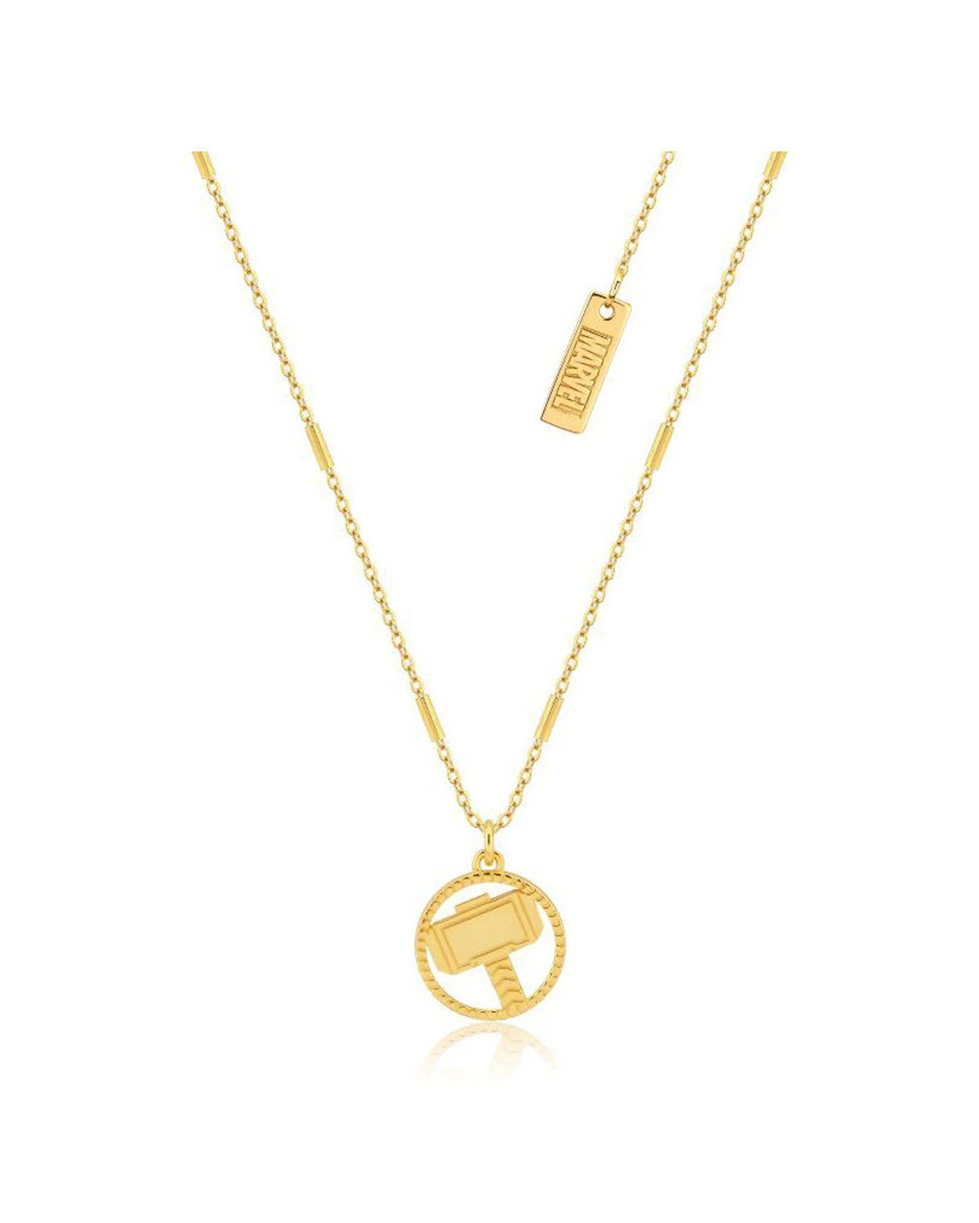 1 Couture Kingdom Sterling Marvel Thor Hammer Stainless Steel Pendant Necklace - Gold, 1 of 2