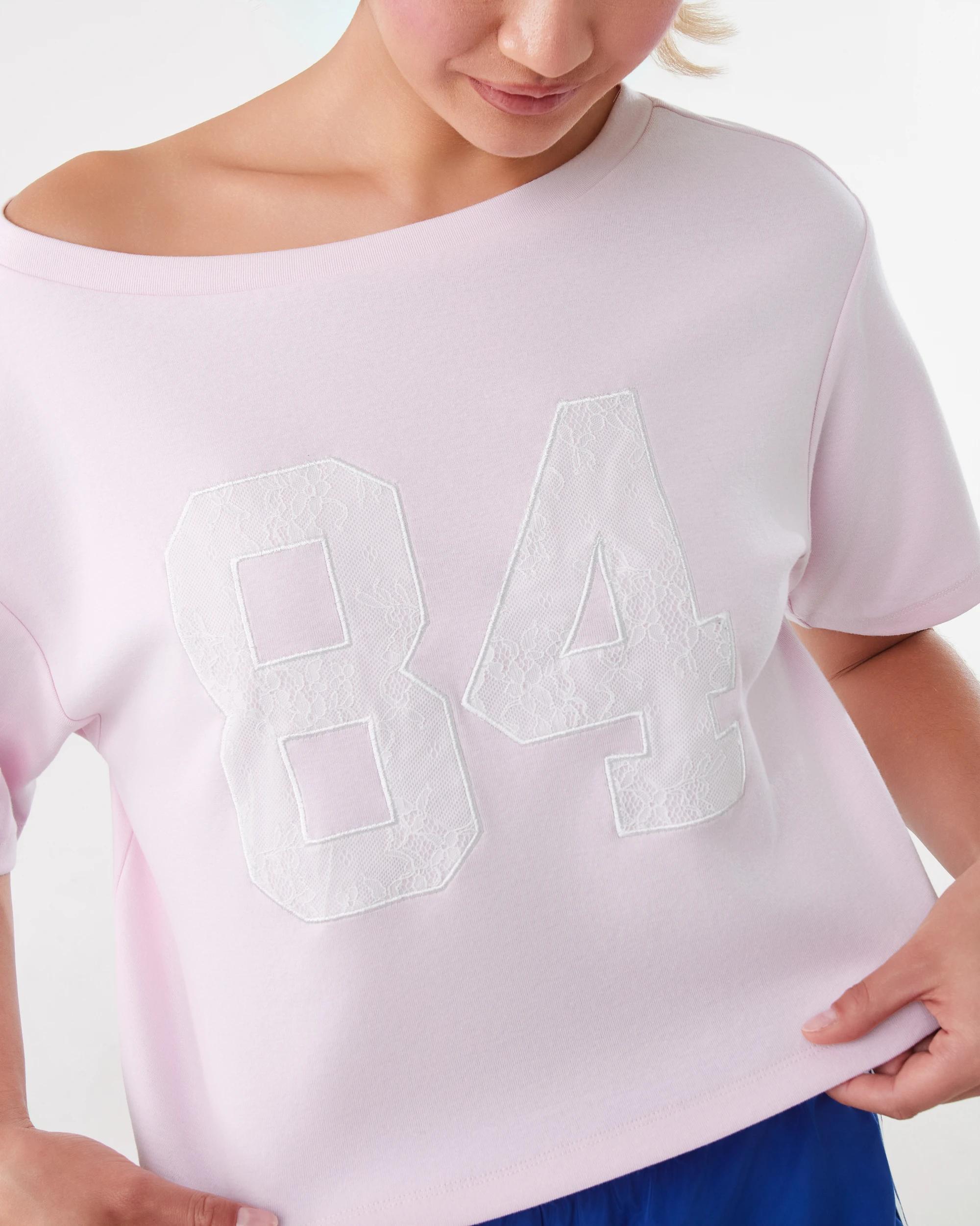 9 Off The Shoulder Print T-shirt Bllet Pink, 9 of 10