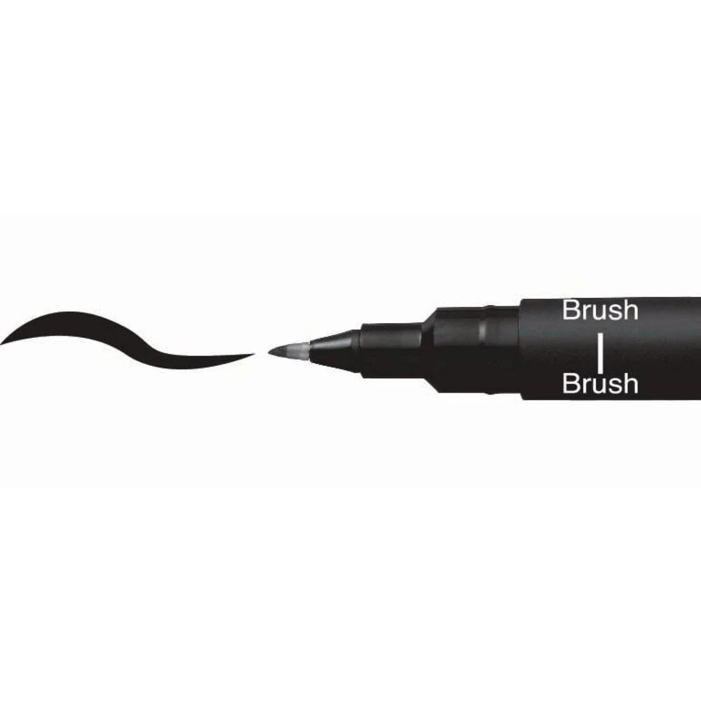 2 Uni Pin Fineliner Brush Tip Black, 2 of 2