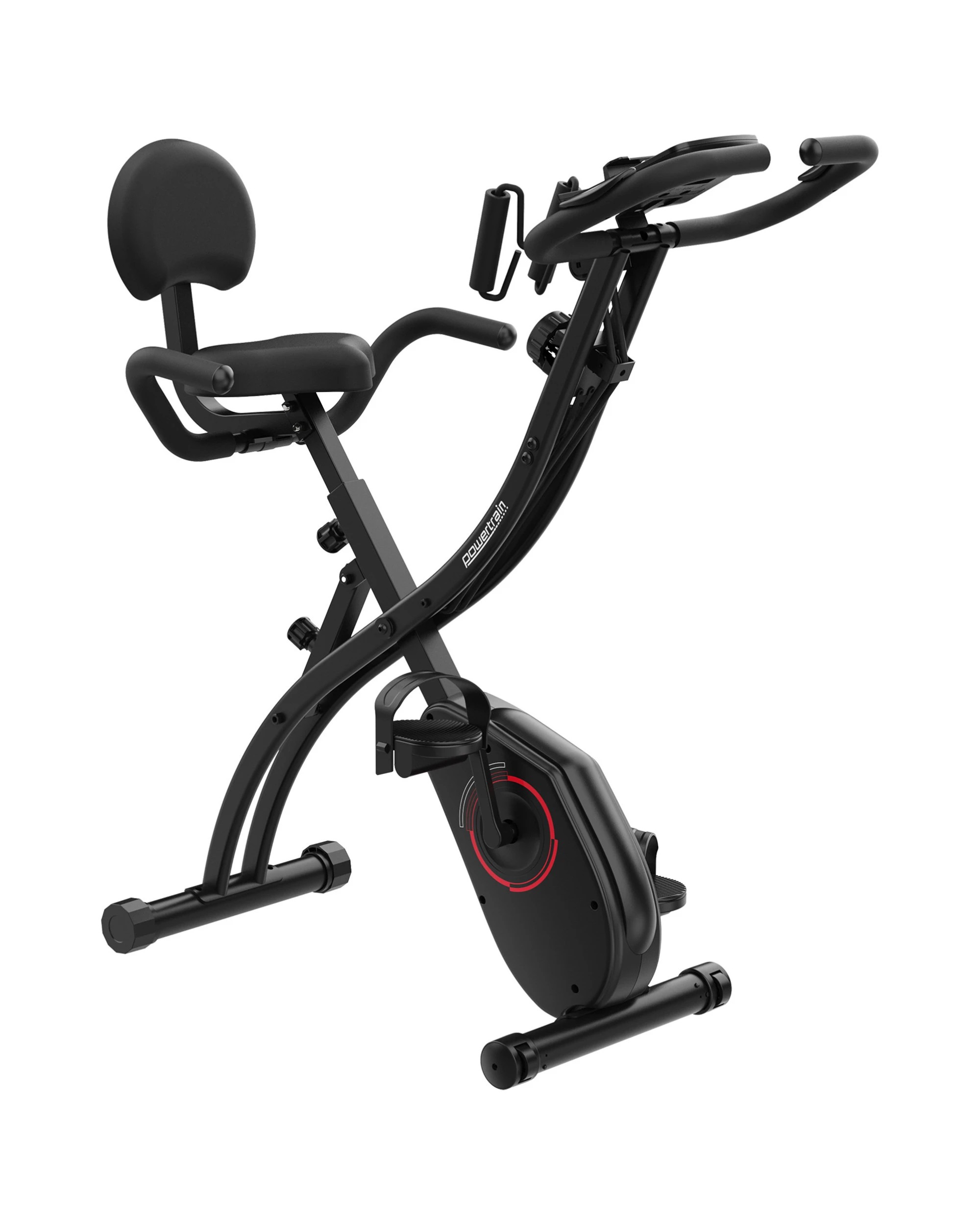 1 Powertrain 135E 4-in-1 Foldable X-Bike with LCD Display and Resistance Bands - Black, 1 of 10