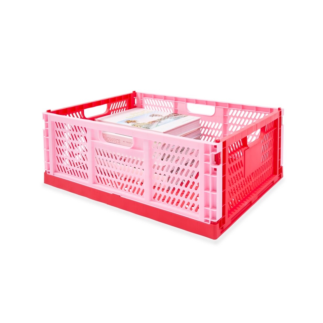 1 30L Collapsible Crate - Large, Red, 1 of 10