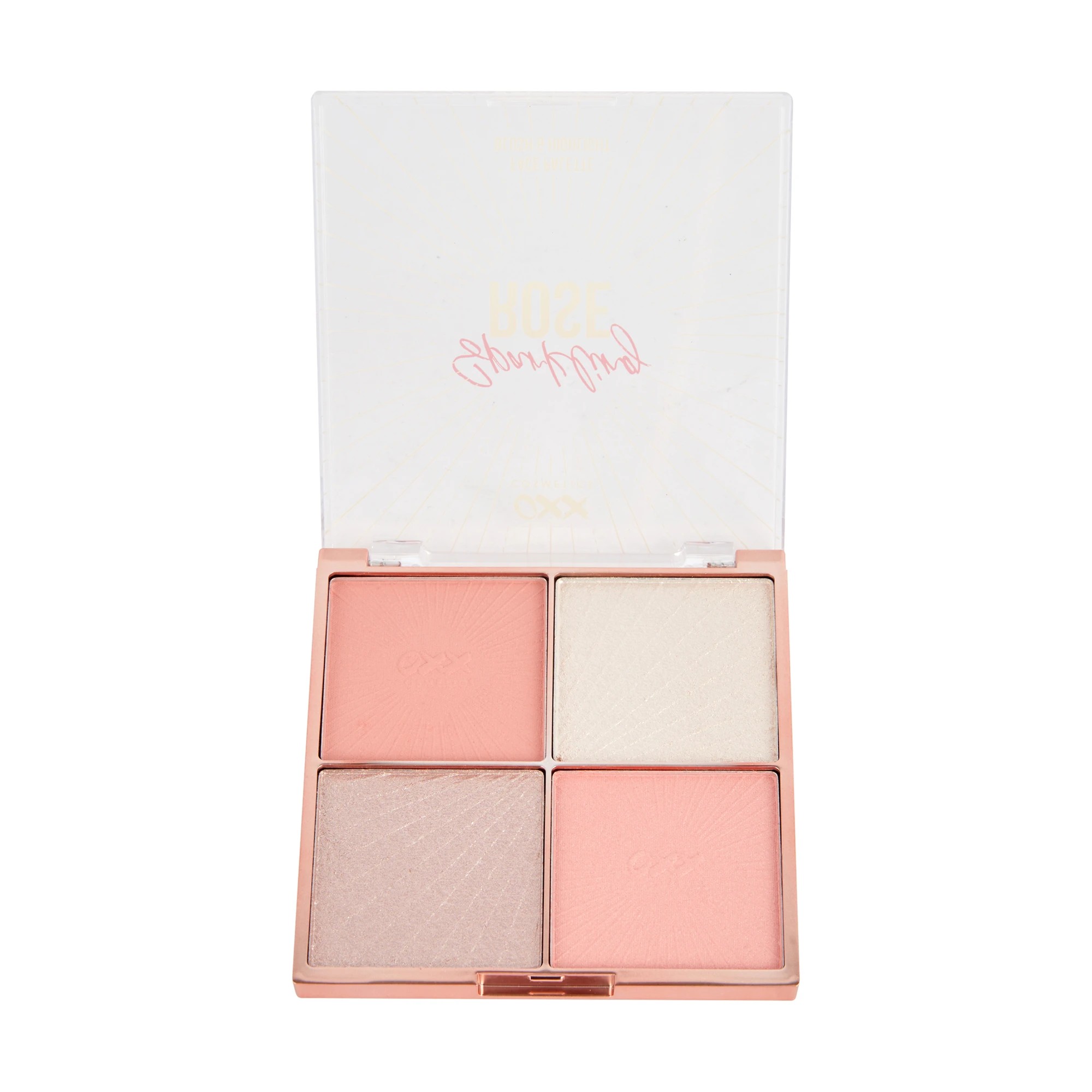 2 OXX Cosmetics 4 Shades Sparkling Rose Blush and Highlight Face Palette, 2 of 6
