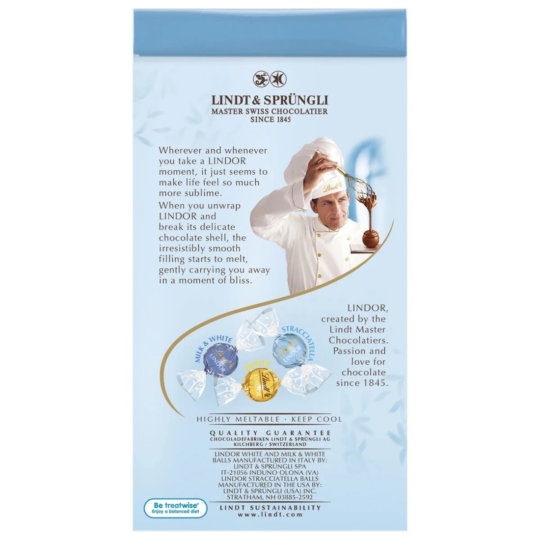 3 Lindt LINDOR Irresistibly Smooth White Assorted Chocolate 121g, 3 of 7