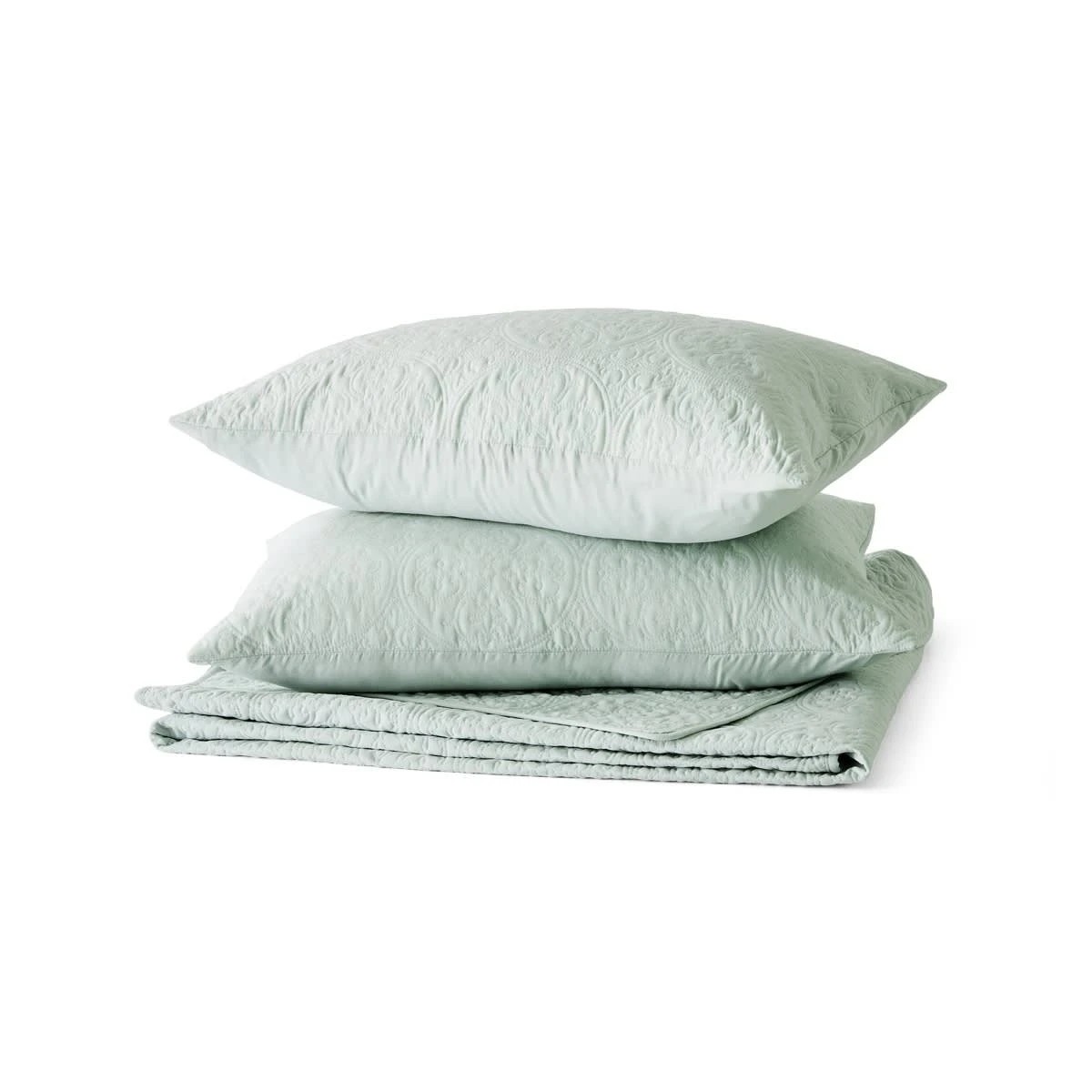 7 Aria Coverlet Set - Queen/King Bed, Seafoam, 7 of 7