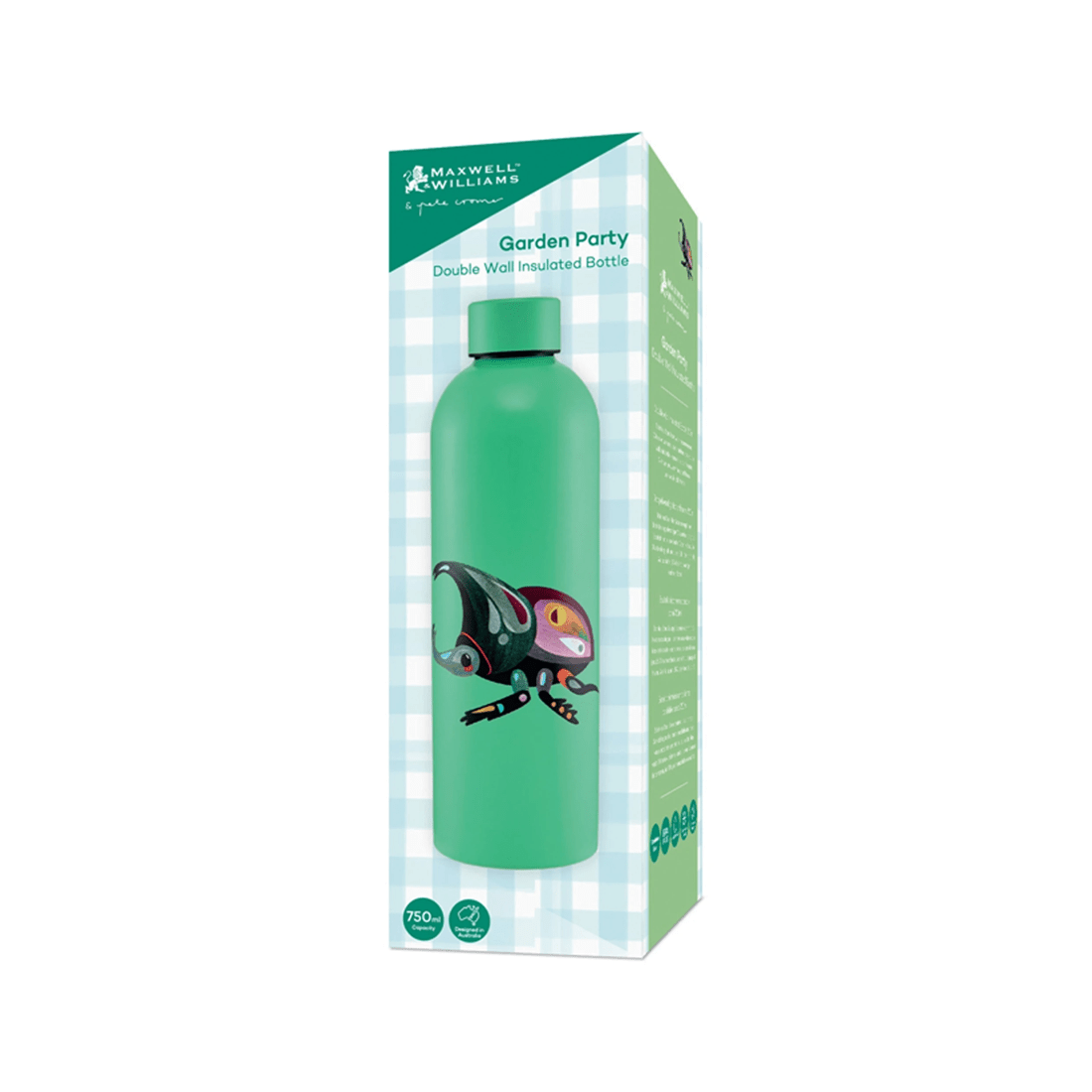 7 Maxwell & Williams Pete Cromer Garden Party Vacuum Insulated Bottle 750ml
 - Green, 7 of 7