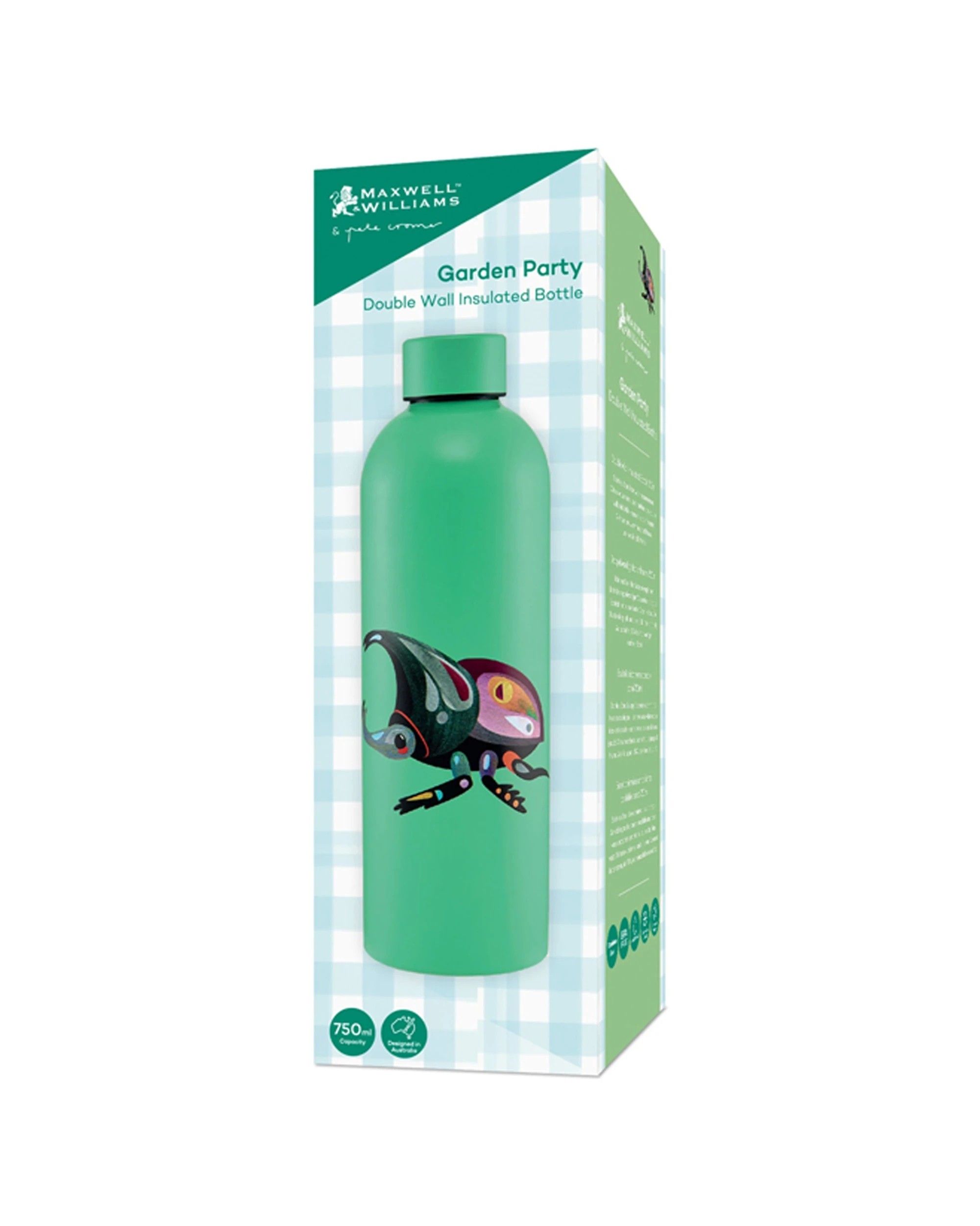 7 Maxwell & Williams Pete Cromer Garden Party Vacuum Insulated Bottle 750ml
 - Green, 7 of 7
