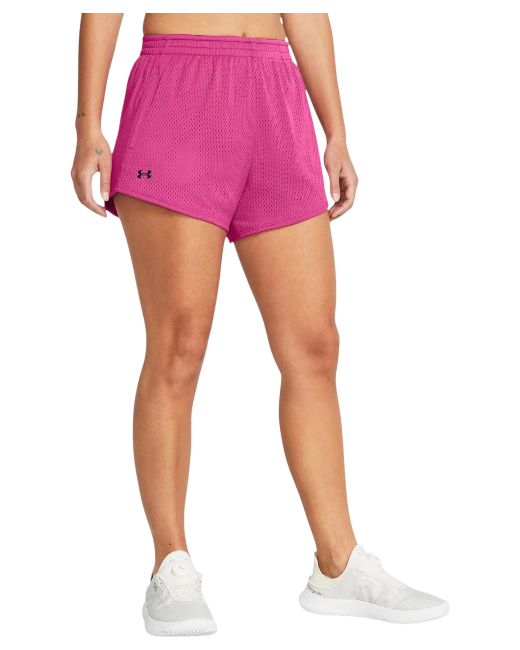 6 Under Armour Women Tech Mesh 3 Inch Pink Athletic Shorts PINK, 6 of 6