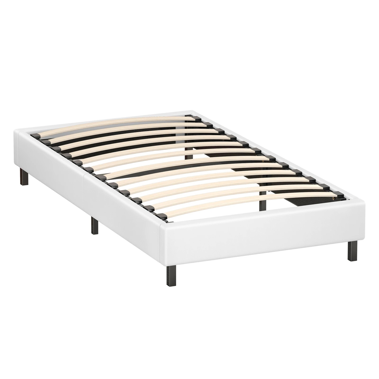 10 Alfordson Bed Frame Single Size Mattress Base Foundation Leather Basel - White, 10 of 10