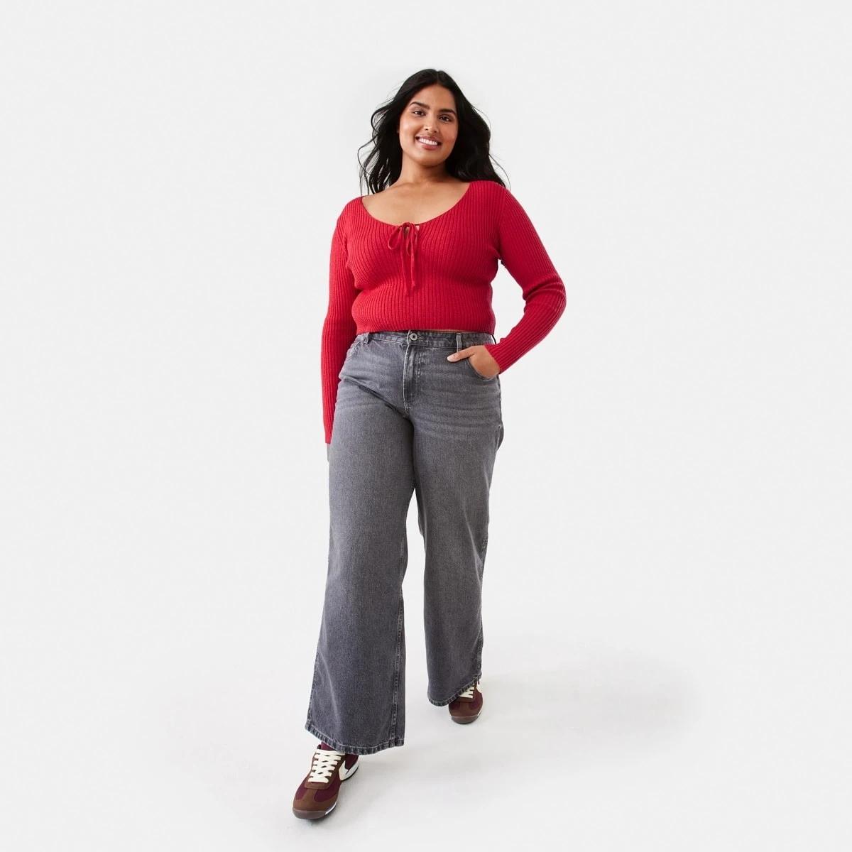 4 Lace Up Crop Jumper Strawberry, 4 of 8