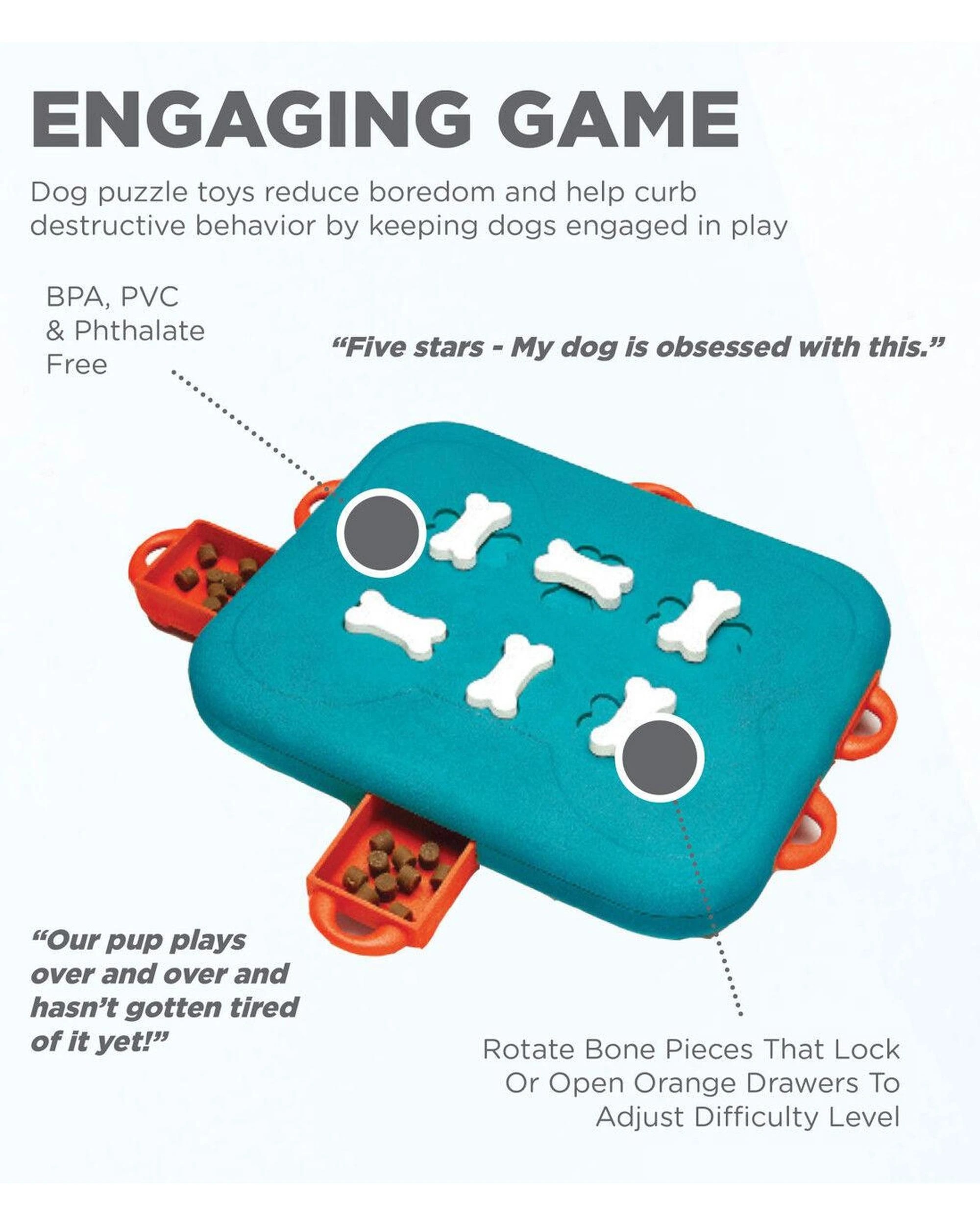 3 Outward Hound Nina Ottosson Dog Casino Treat Puzzle Dog Toy Turquoise, 3 of 7