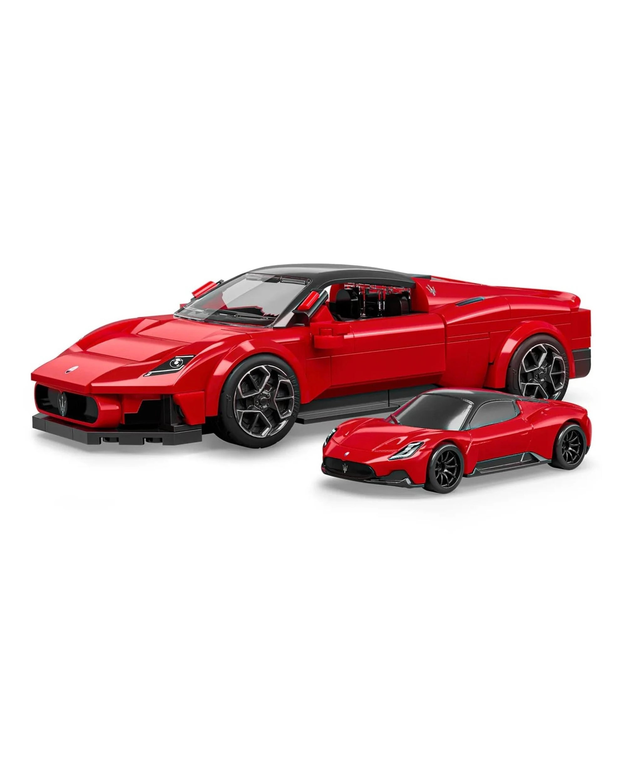 2 Mattel Brick Shop Hot Wheels Speed Series Maserati MC20 Building Set - Red, 2 of 10