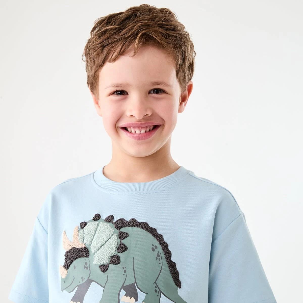 3 Boucle T-shirt BLUE BOUCLE TRICERATOPS, 3 of 6