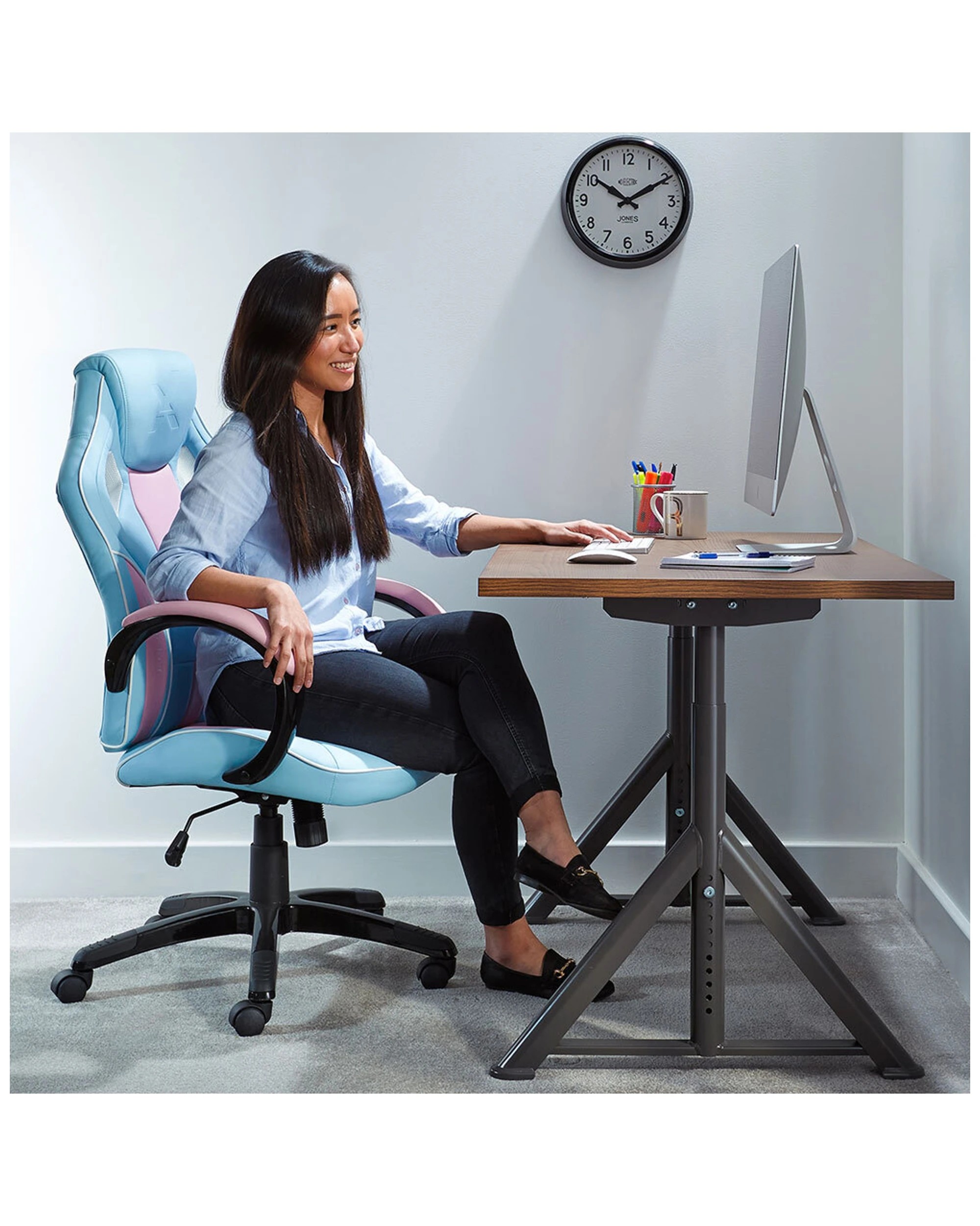2 X-rocker Maverick Ergonomic Junior Gaming Chair Lumbar Support Bubblegum
 - Pink, 2 of 2