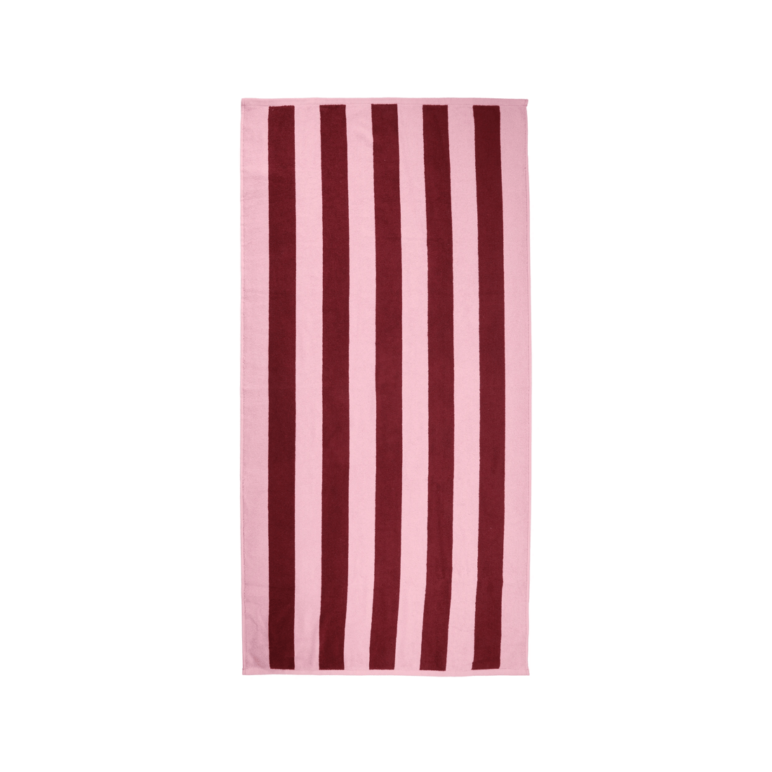 3 Stripe Cotton Bath Towel - Berry, 3 of 5