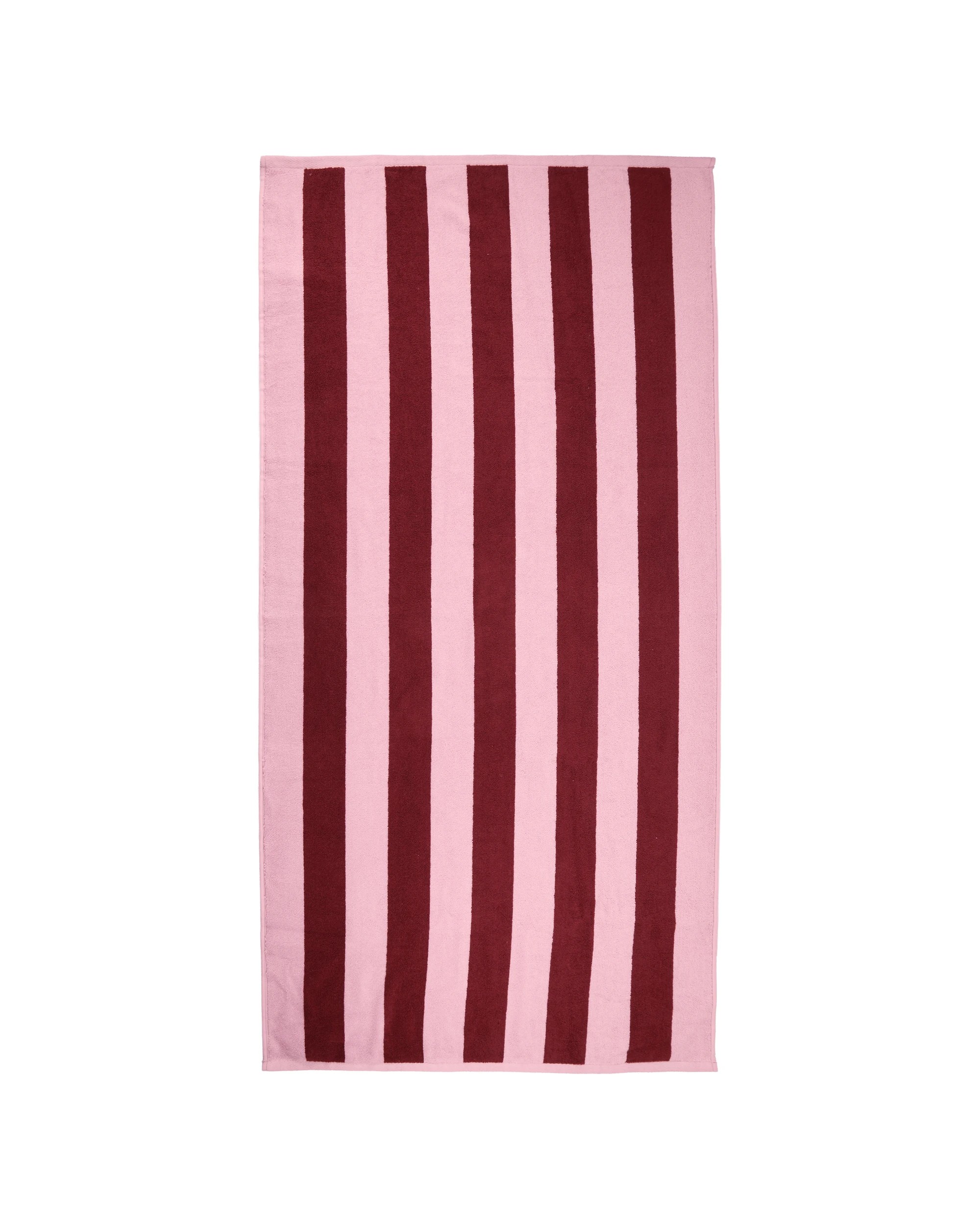 3 Stripe Cotton Bath Towel - Berry, 3 of 5
