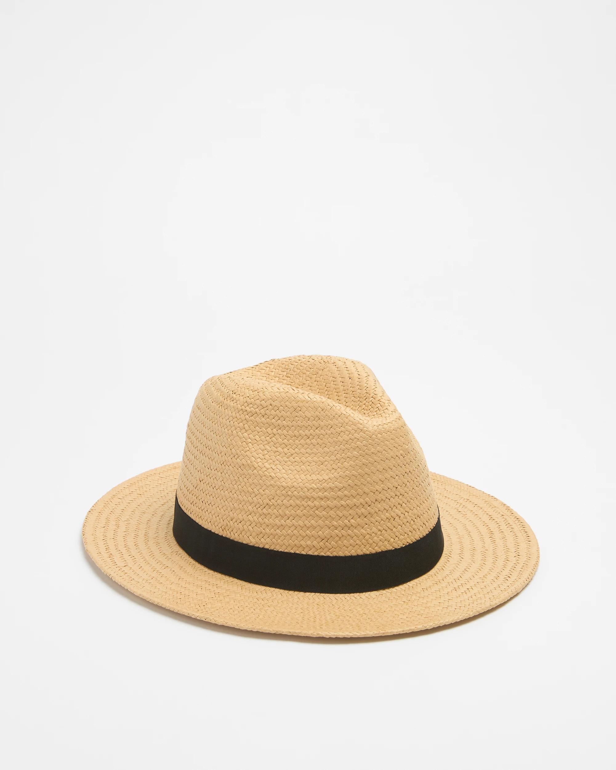 1 Target Paper Straw Fedora Hat NEUTRAL, 1 of 2