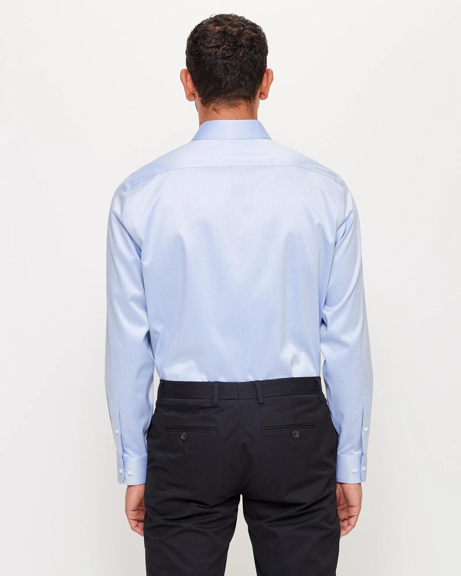 4 Non Iron Long Sleeve Business Shirt - Preview BLUE, 4 of 6