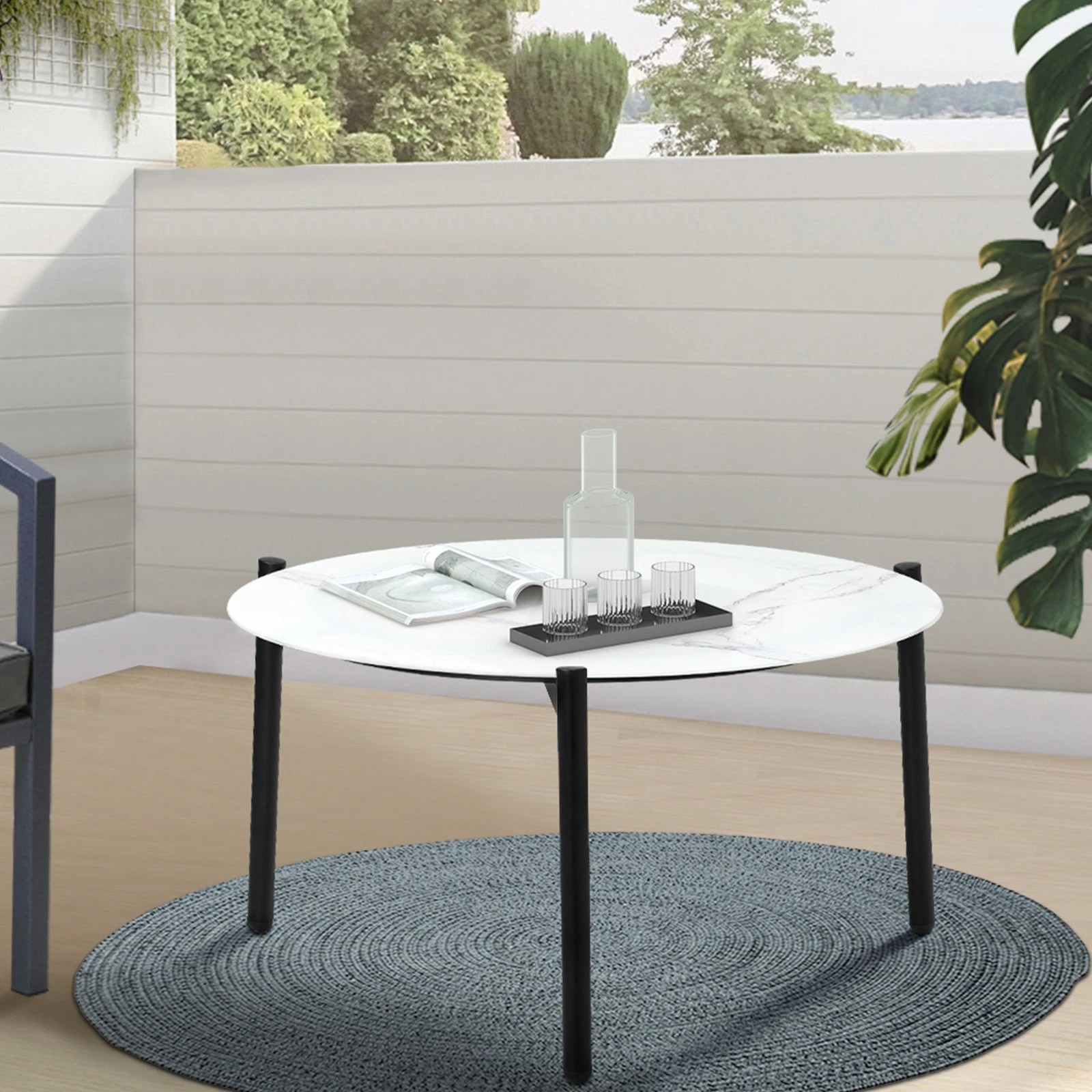 10 Livsip Coffee Side Marble Table Outdoor Patio Furniture Garden 50cm Round Desk
 - Multi, 10 of 10