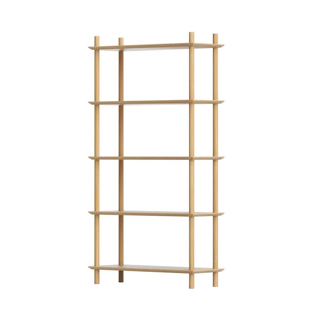 1 Artiss Bookshelf 5 Tiers Bookcase Display Shelves Wooden Storage Stand Rack - Natural, 1 of 5