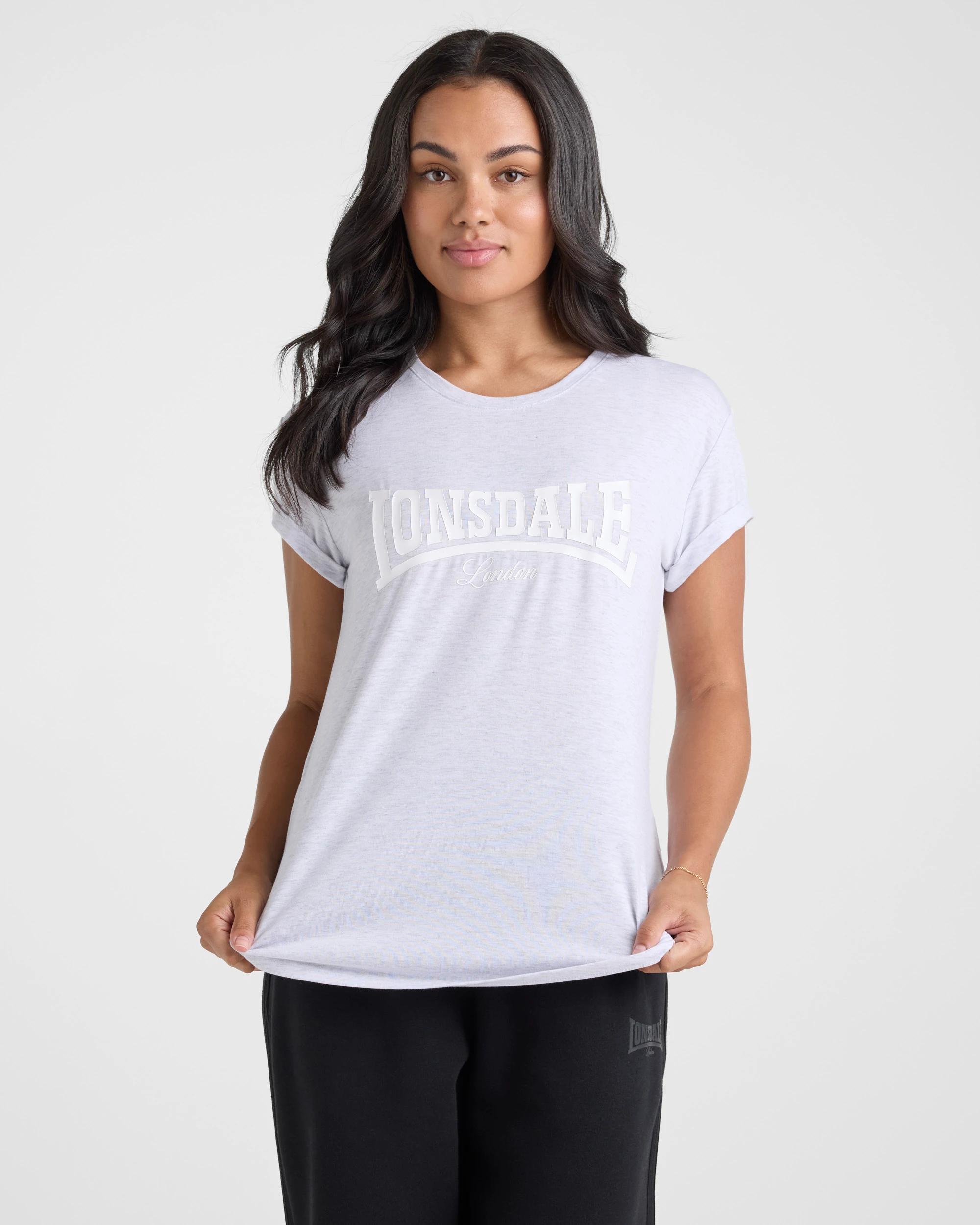 4 Lonsdale London Malden Core T-Shirt WHITE MARLE, 4 of 5