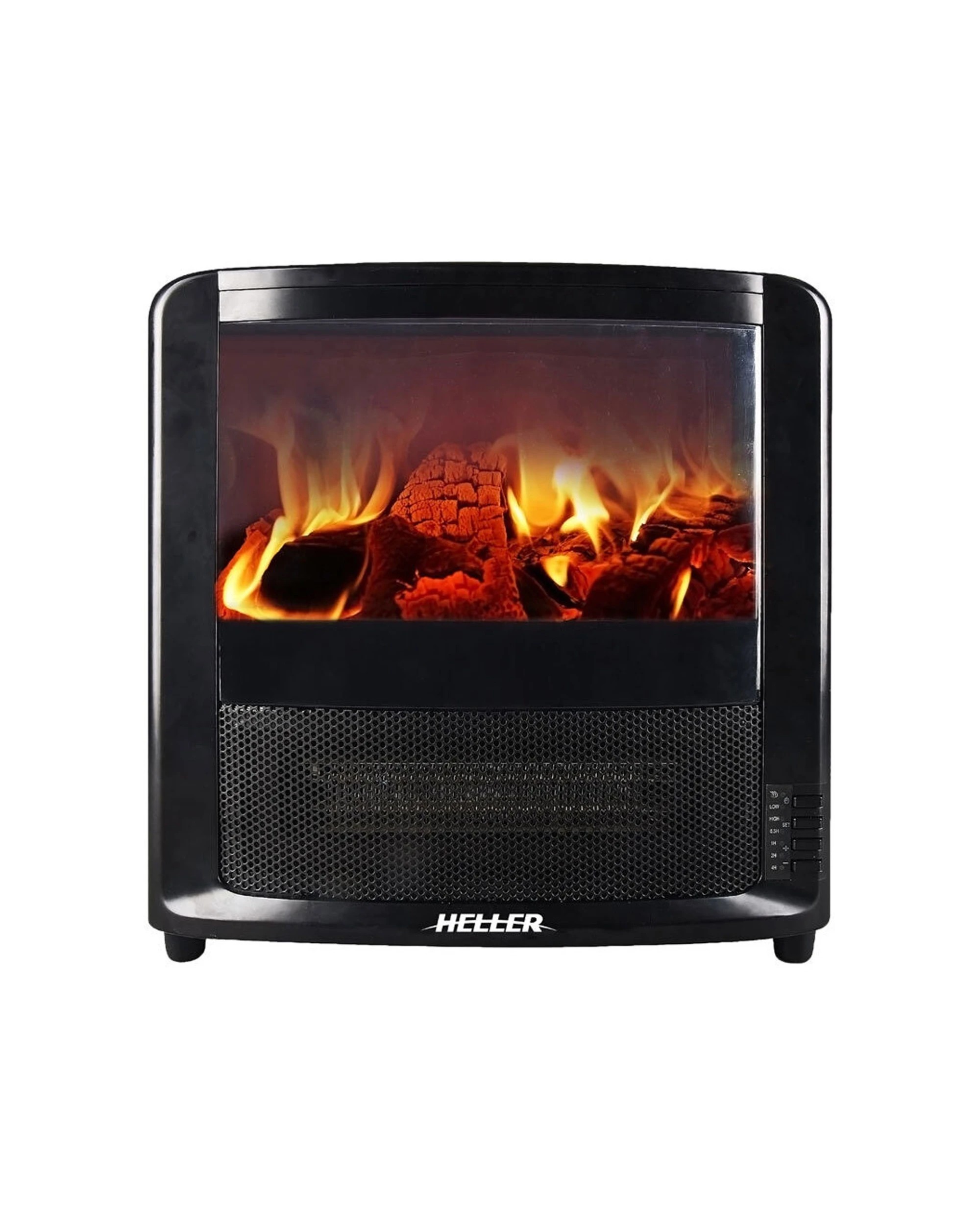 2 Heller 2000w Led Electric Indoor Fireplace Heater W/ Fire/flame Effect & Timer - Black, 2 of 3